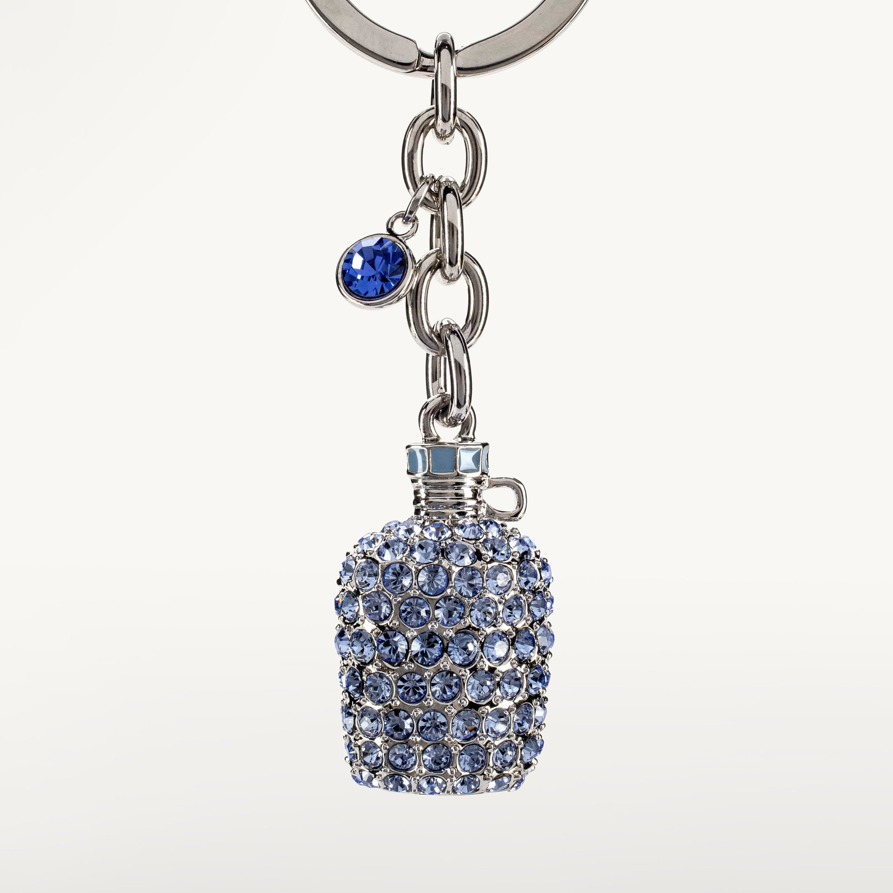 Kalifano Crystal Keychains Sapphire Bottle Keychain made with Swarovski Crystals SKC-083