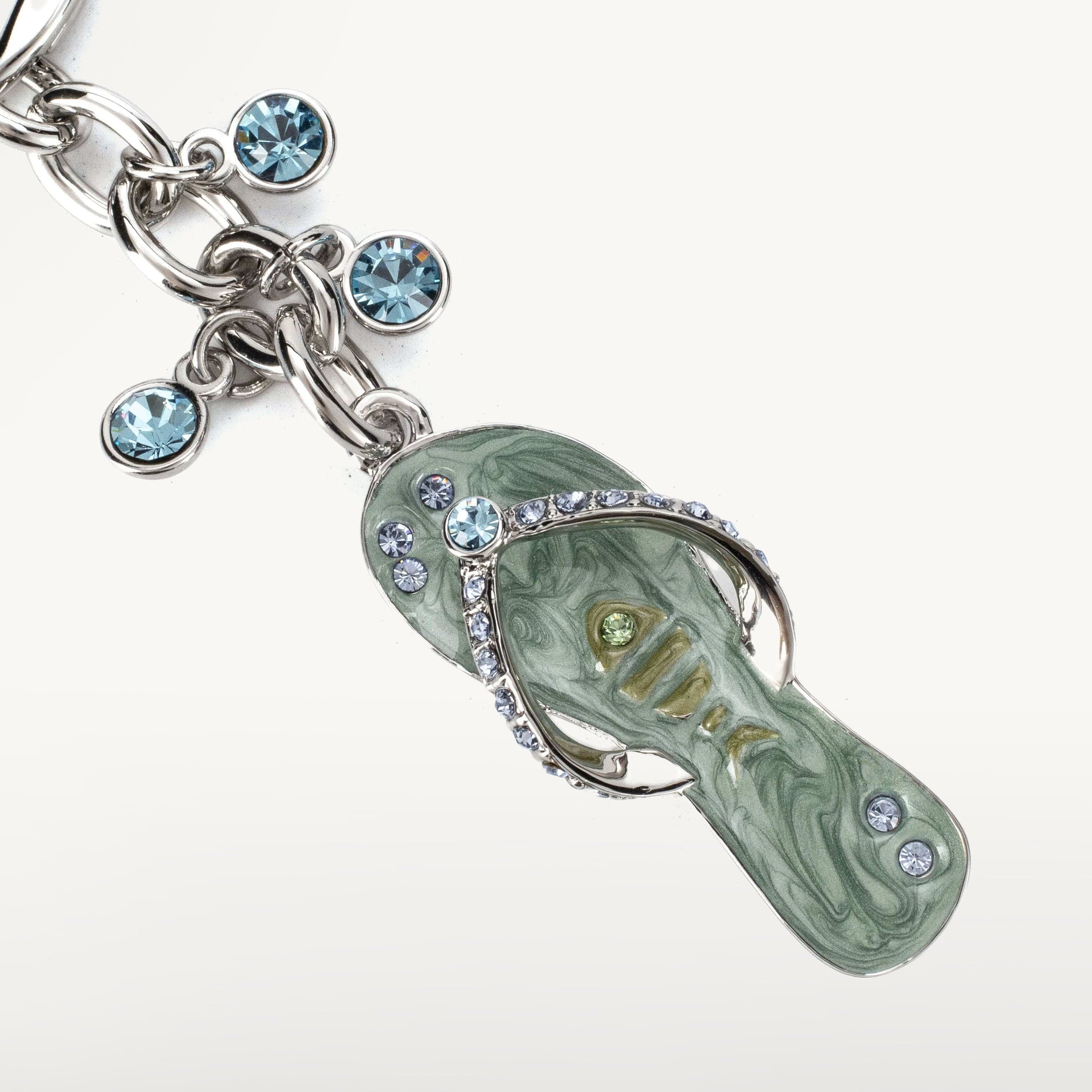 Kalifano Crystal Keychains Sapphire Flip Flop Keychain made with Swarovski Crystals SKC-065