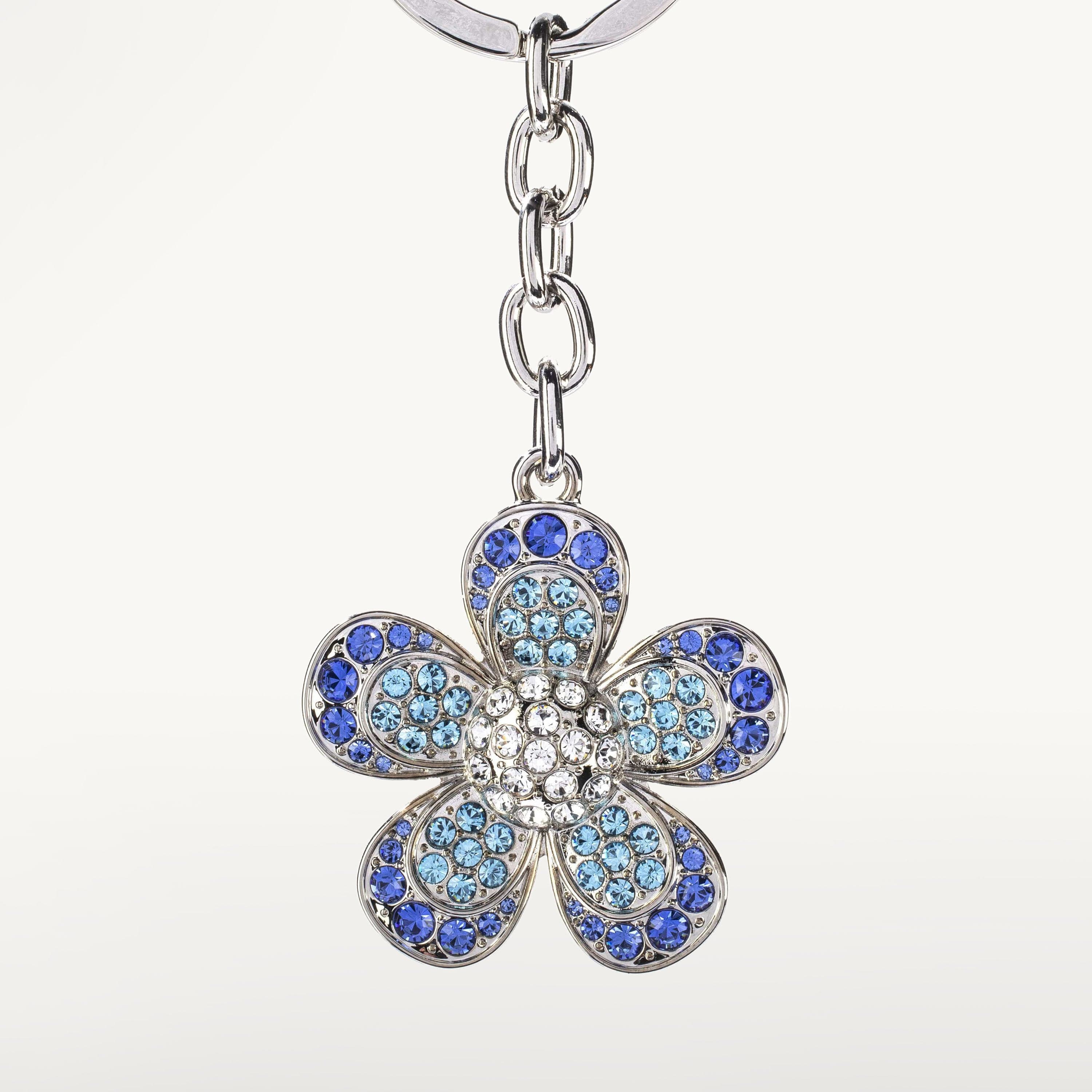 Kalifano Crystal Keychains Sapphire Flower Keychain made with Swarovski Crystals SKC-052