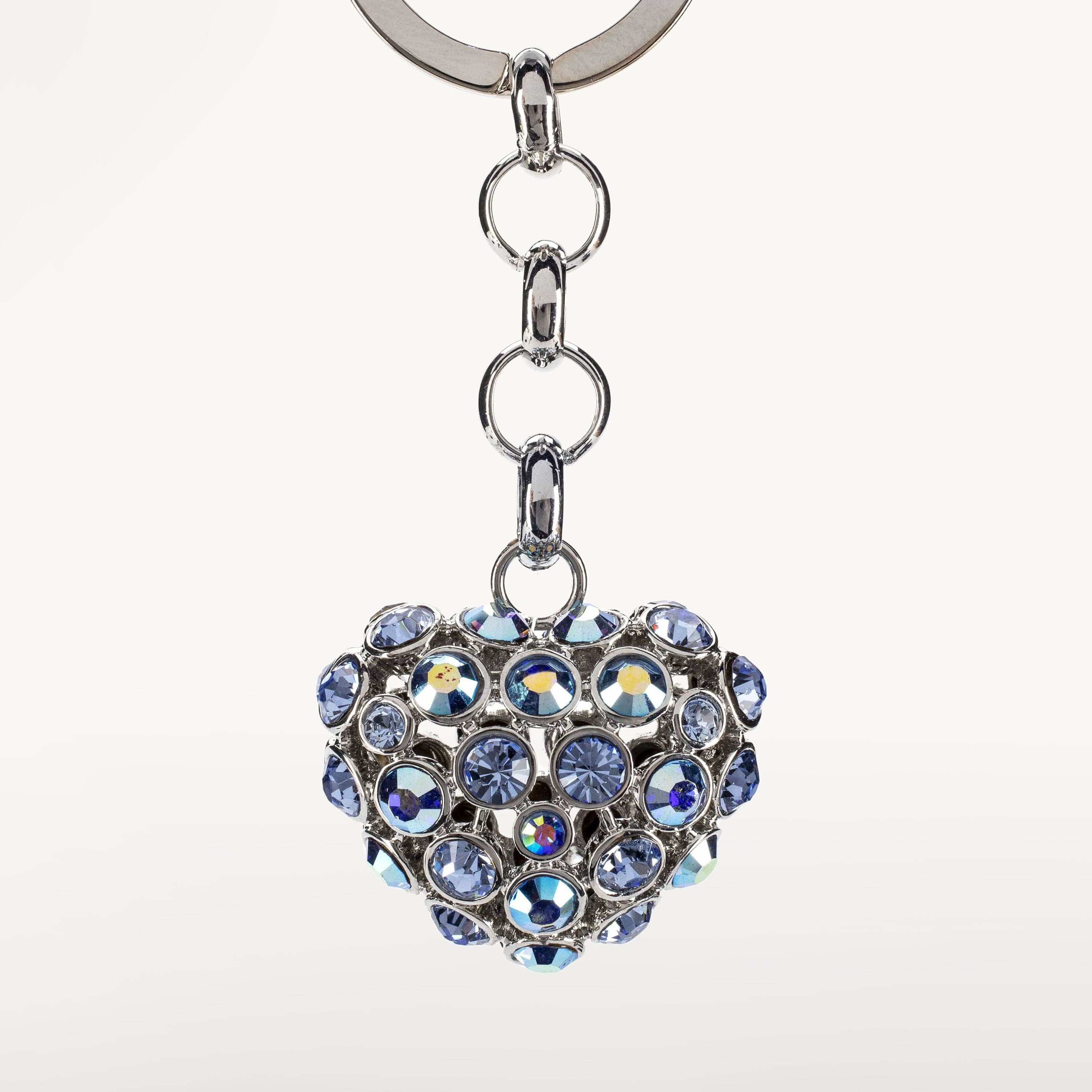 Kalifano Crystal Keychains Sapphire Heart Keychain made with Swarovski Crystals SKC-048