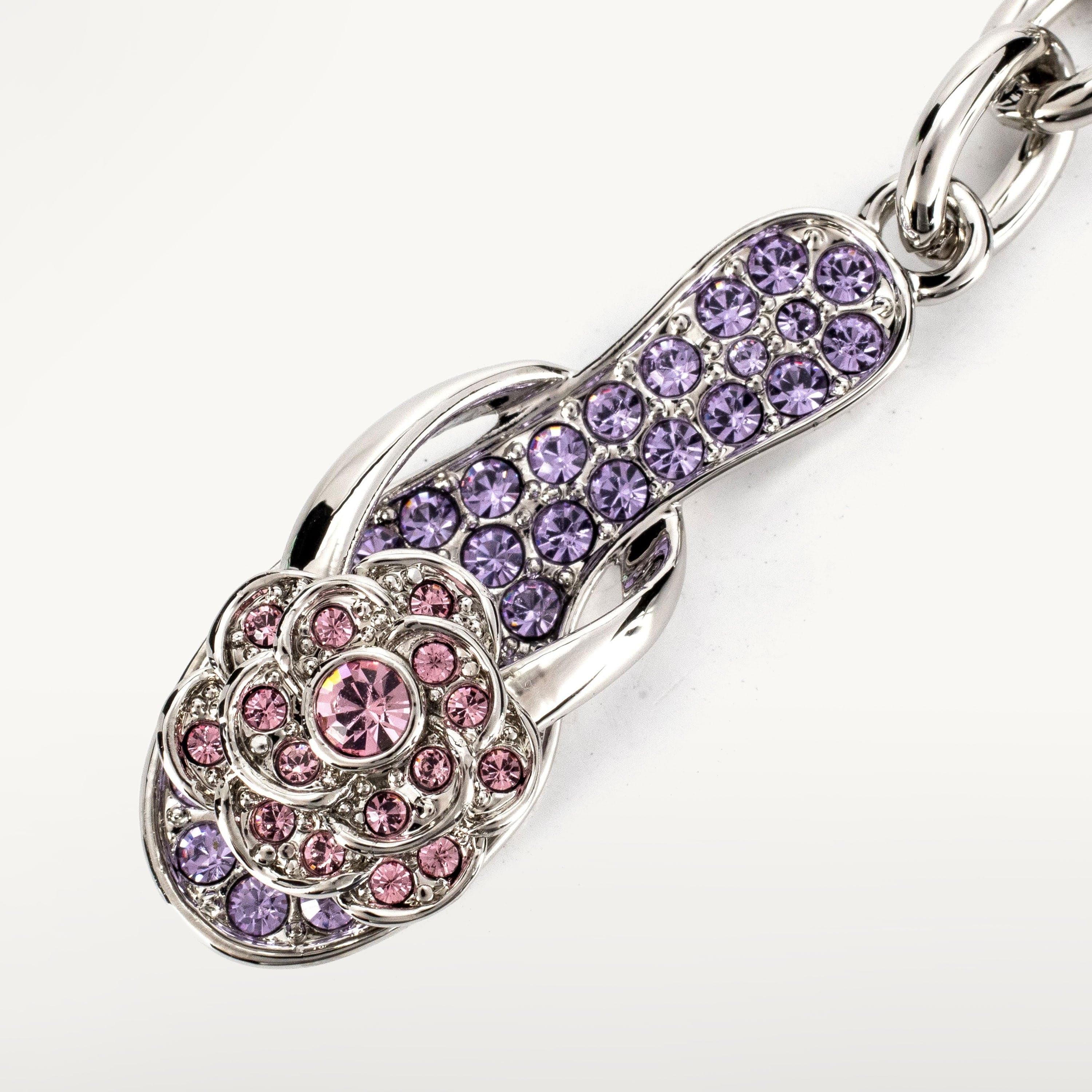 Kalifano Crystal Keychains Violet Slipper Keychain Made with Swarovski Crystals SKC-120