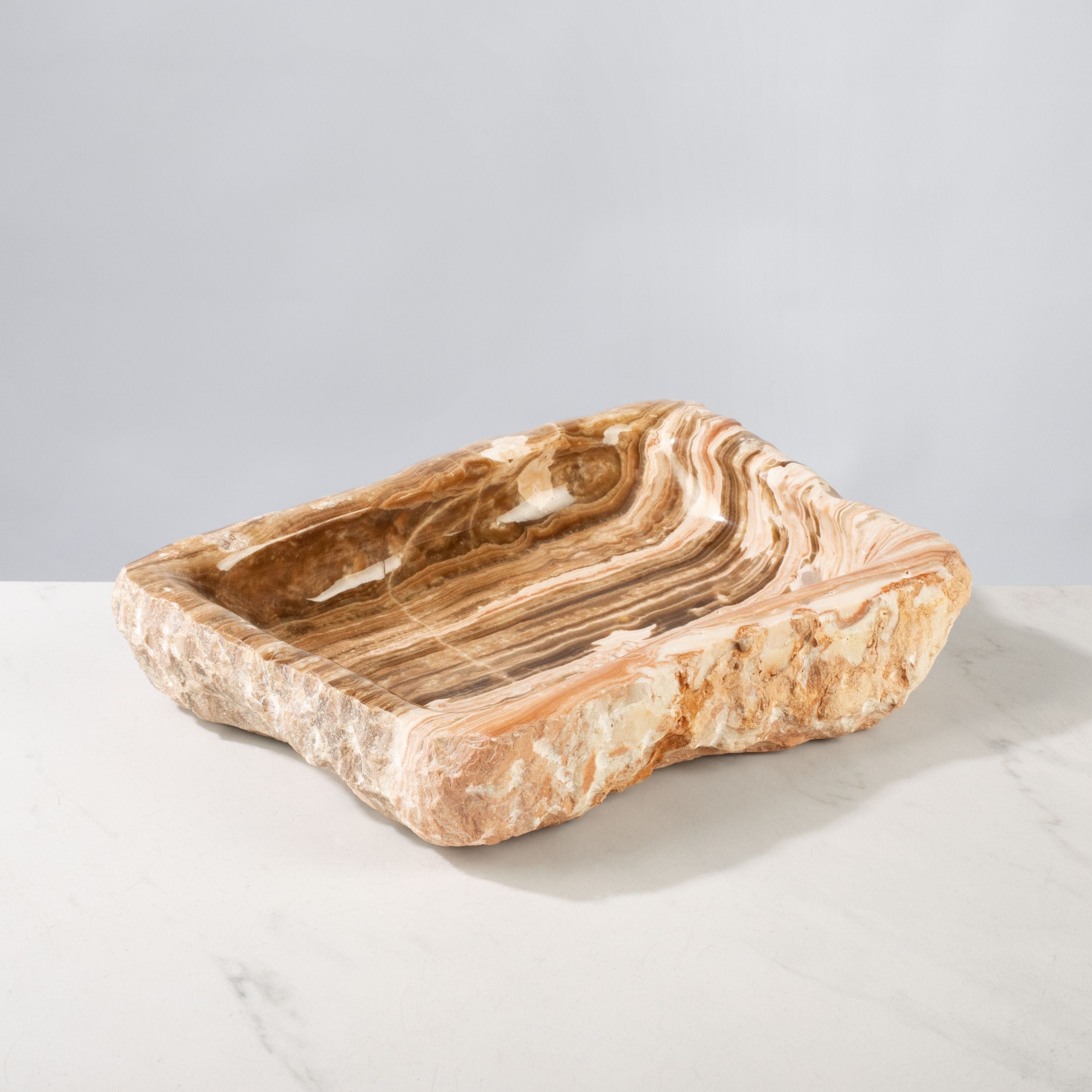 Kalifano Fossils & Minerals Aragonite Bowl from Morocco - 12.5" / 9.6 lbs BAR1600.001