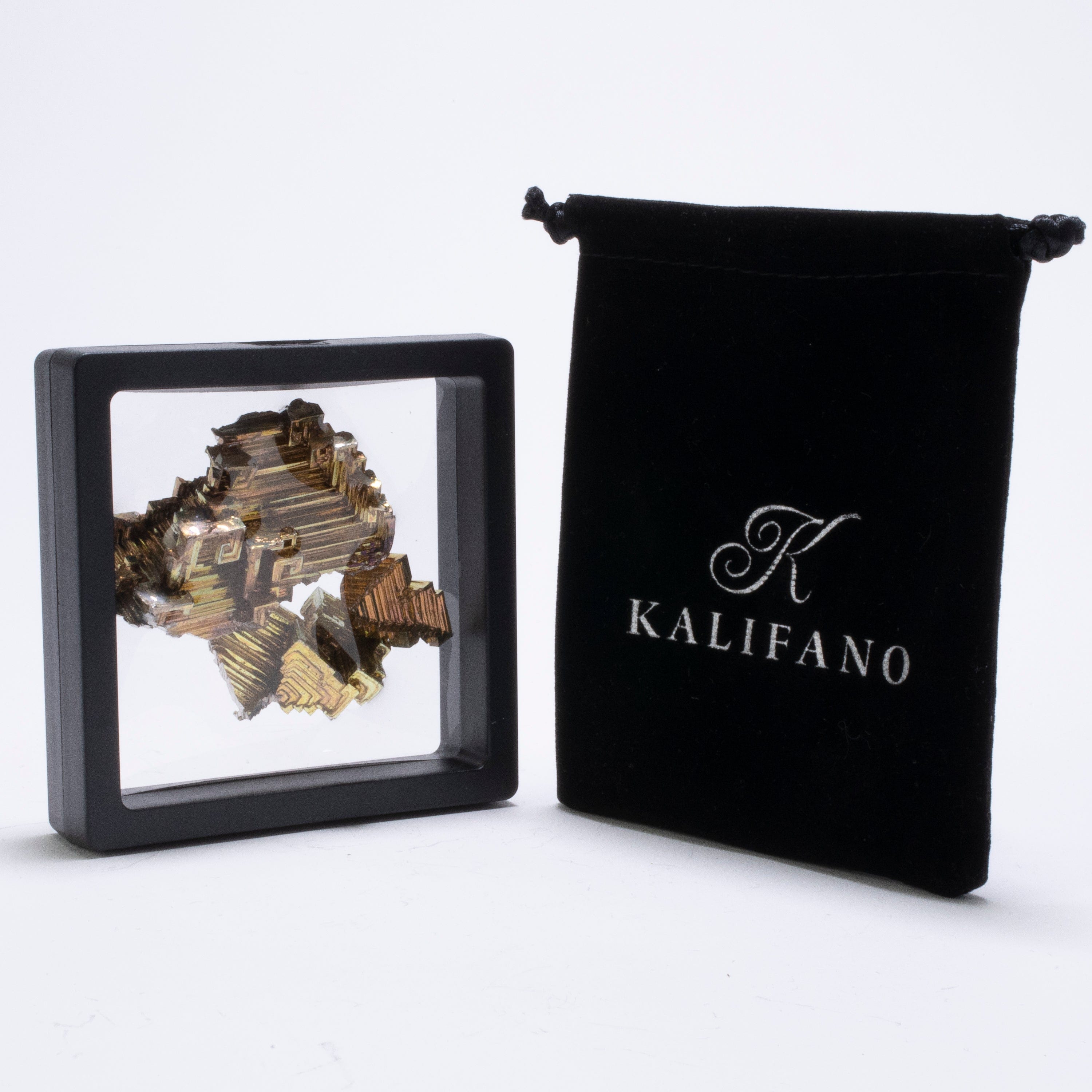 Kalifano Fossils & Minerals Bismuth Bundle 500 carats inside collectors glass box B79