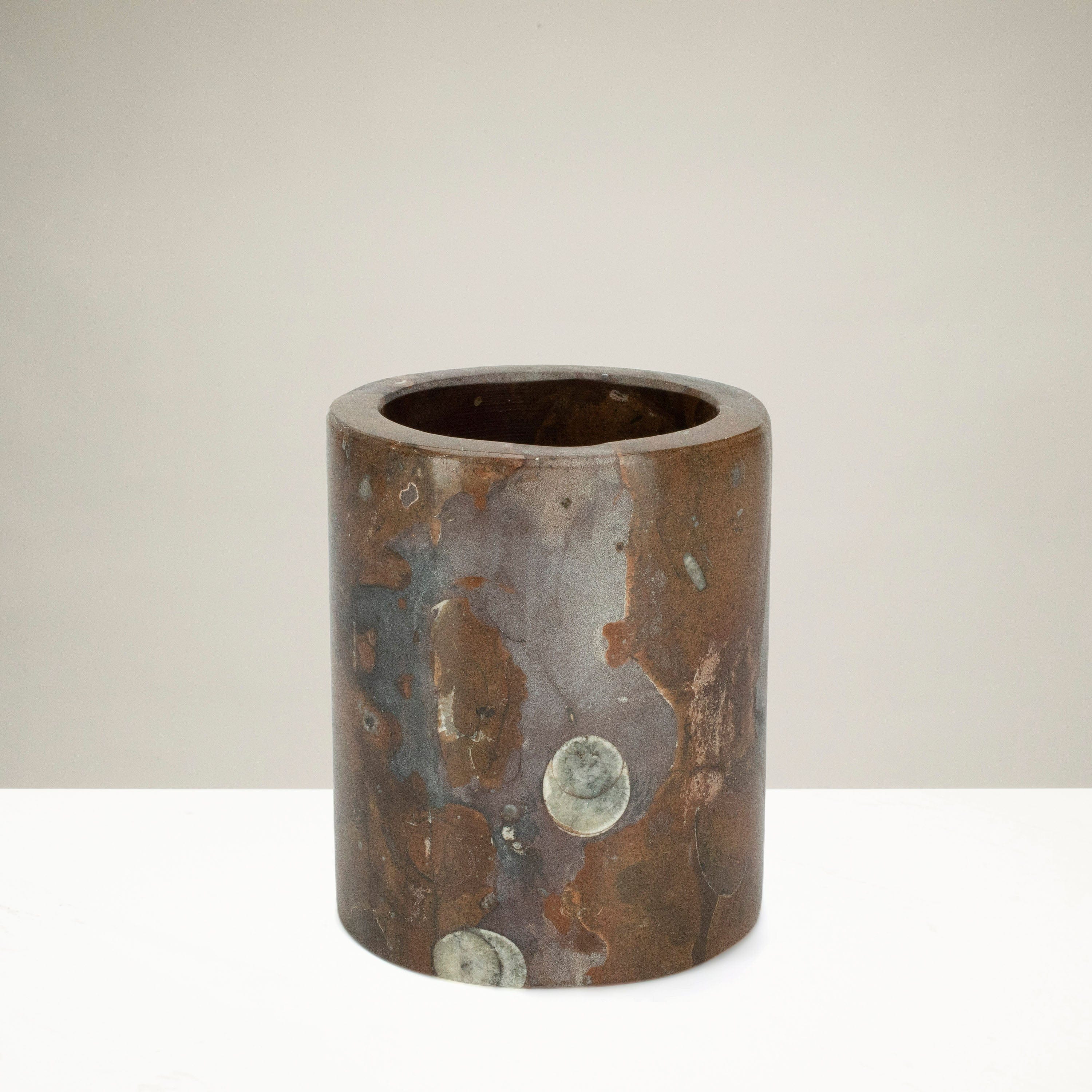 Kalifano Fossils & Minerals Brown Orthoceras Cup from Morocco - 4" CORO120-BN