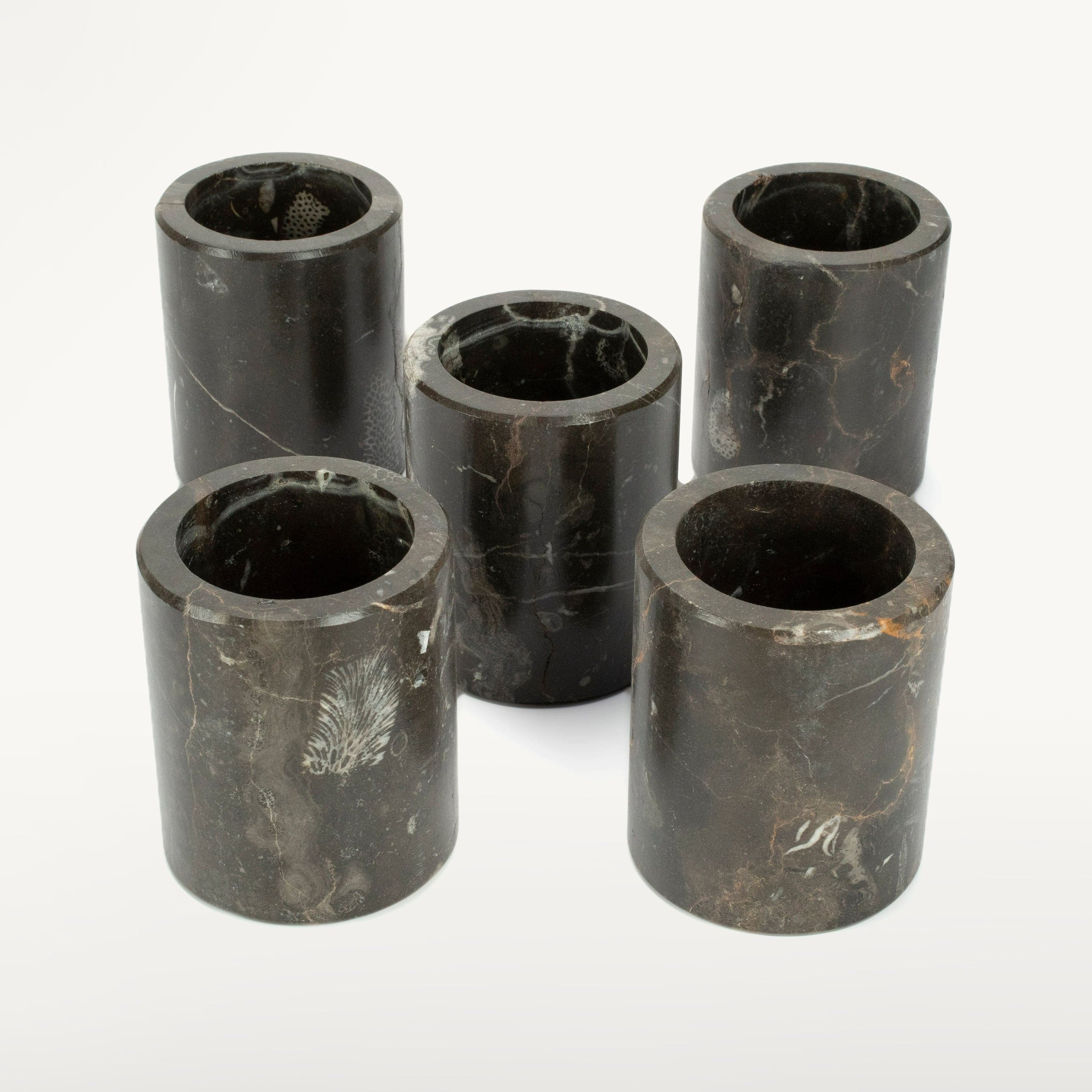 Kalifano Fossils & Minerals Brownish Black Orthoceras Cup from Morocco - 4" CORO120-BNBK