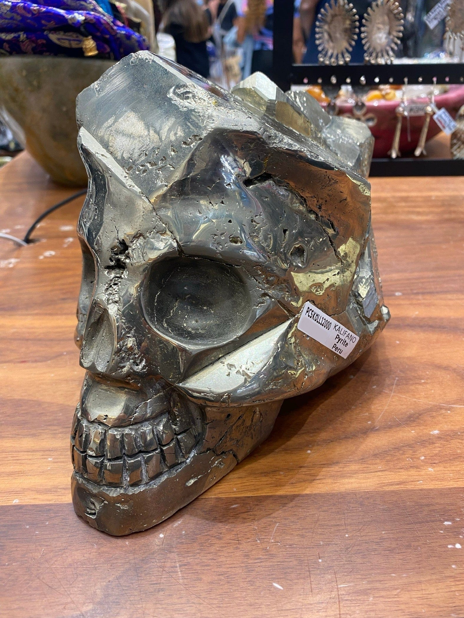 Kalifano Fossils & Minerals PCSKULL12000 - Natural Pyrite Skull - Peru PCSKULL12000