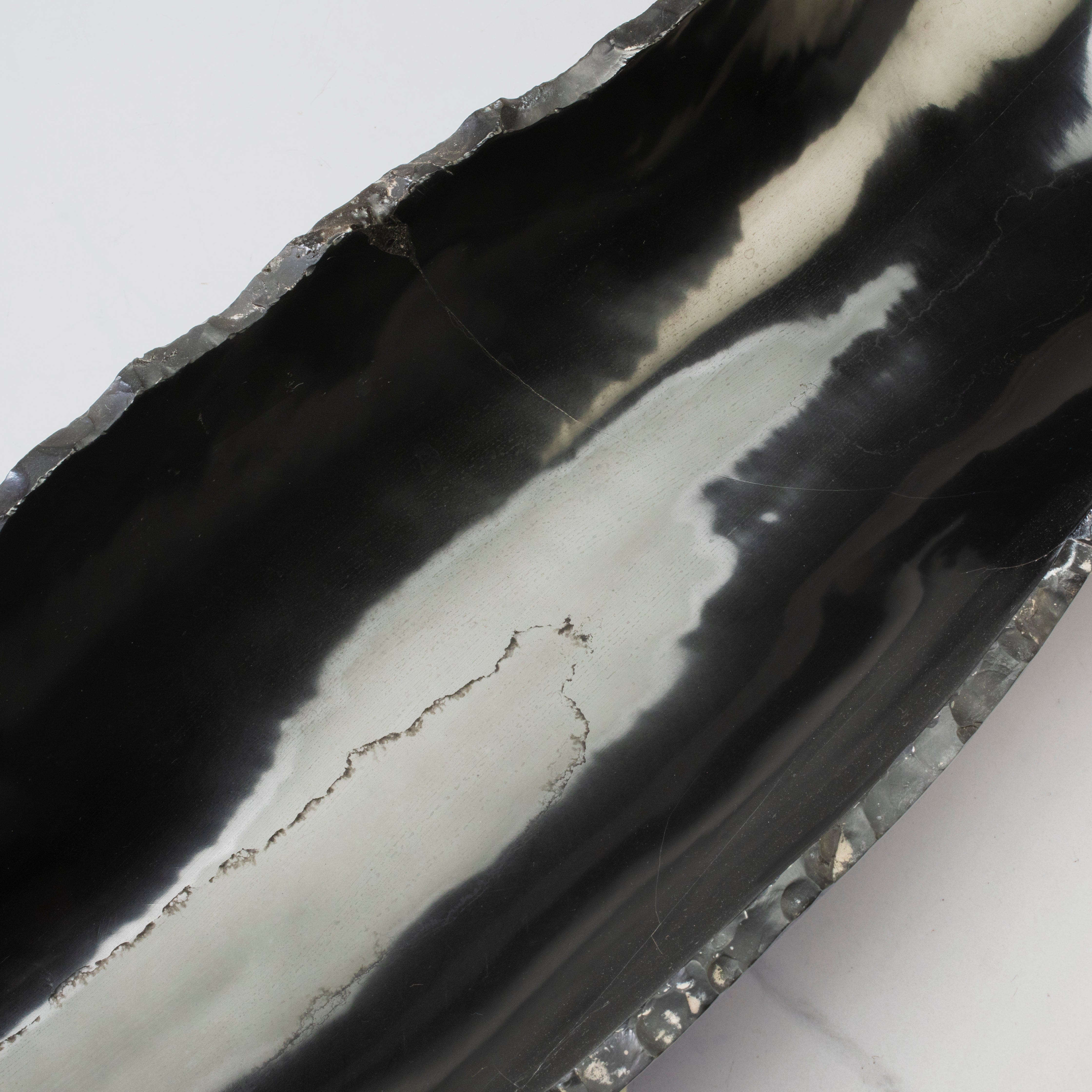 Kalifano Gemstone Bowl Black Onyx Canoe Bowl - 31 in BOX7800.006