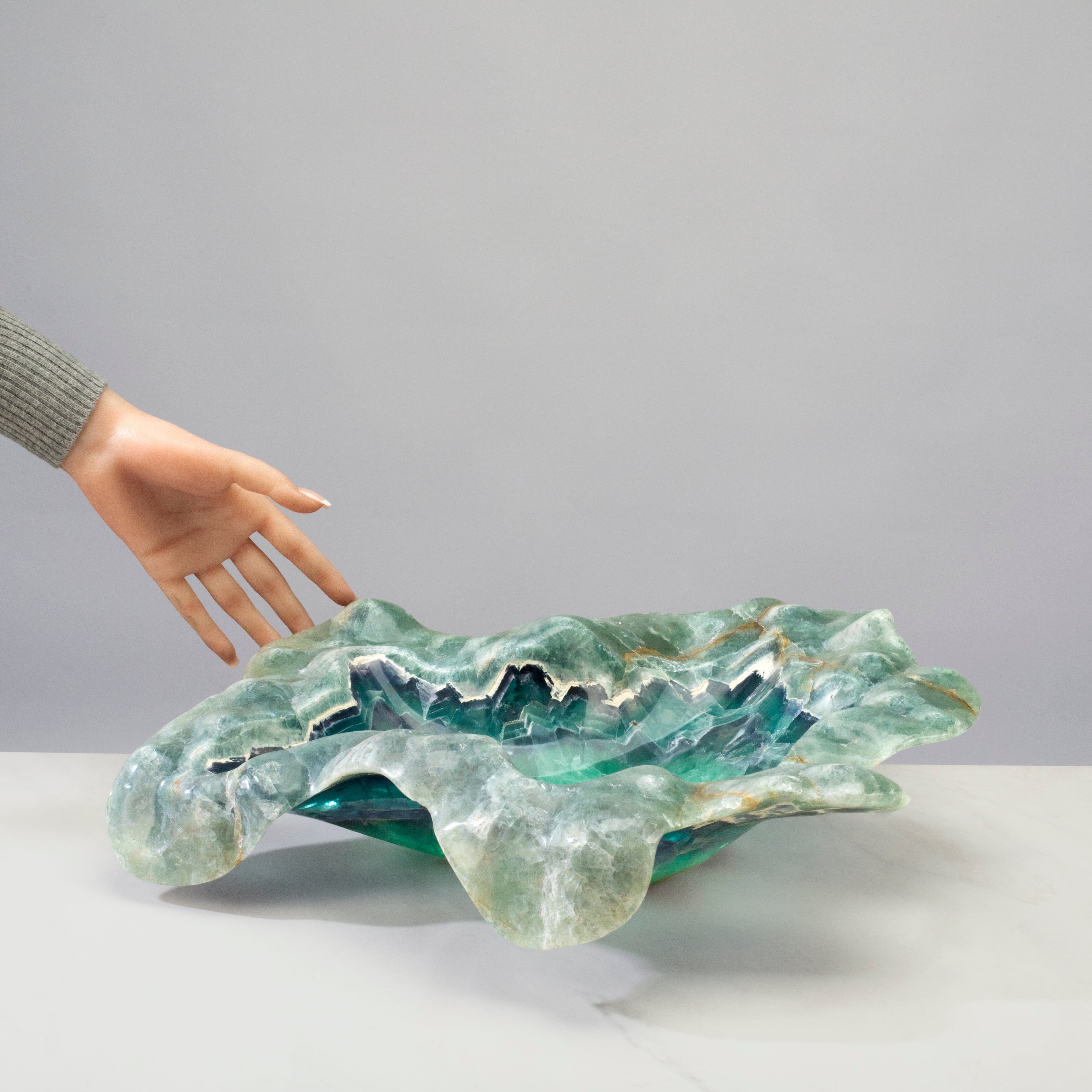 Kalifano Gemstone Bowl Fluorite Onyx Bowl - 18 in BFL24000.001