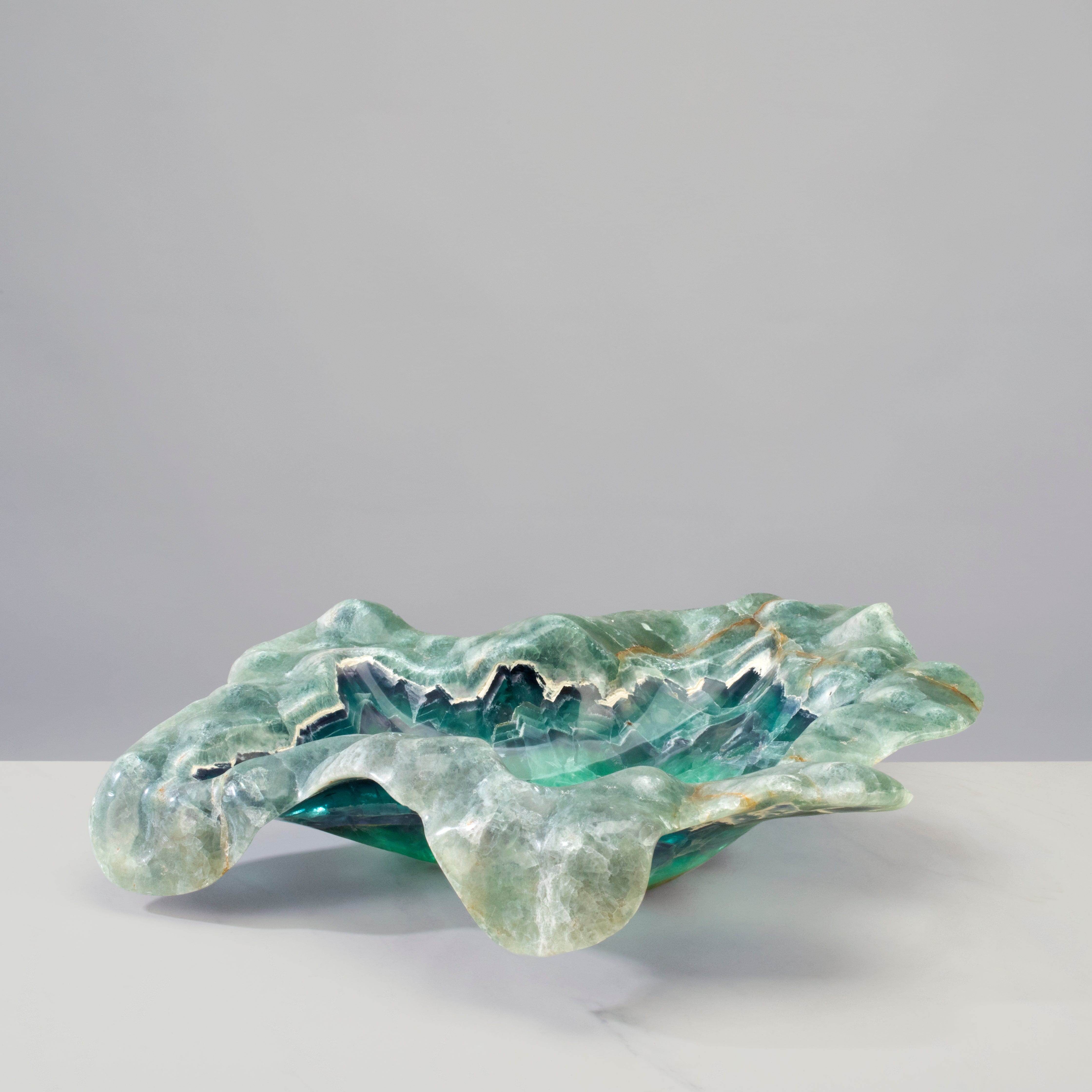 Kalifano Gemstone Bowl Fluorite Onyx Bowl - 18 in BFL24000.001