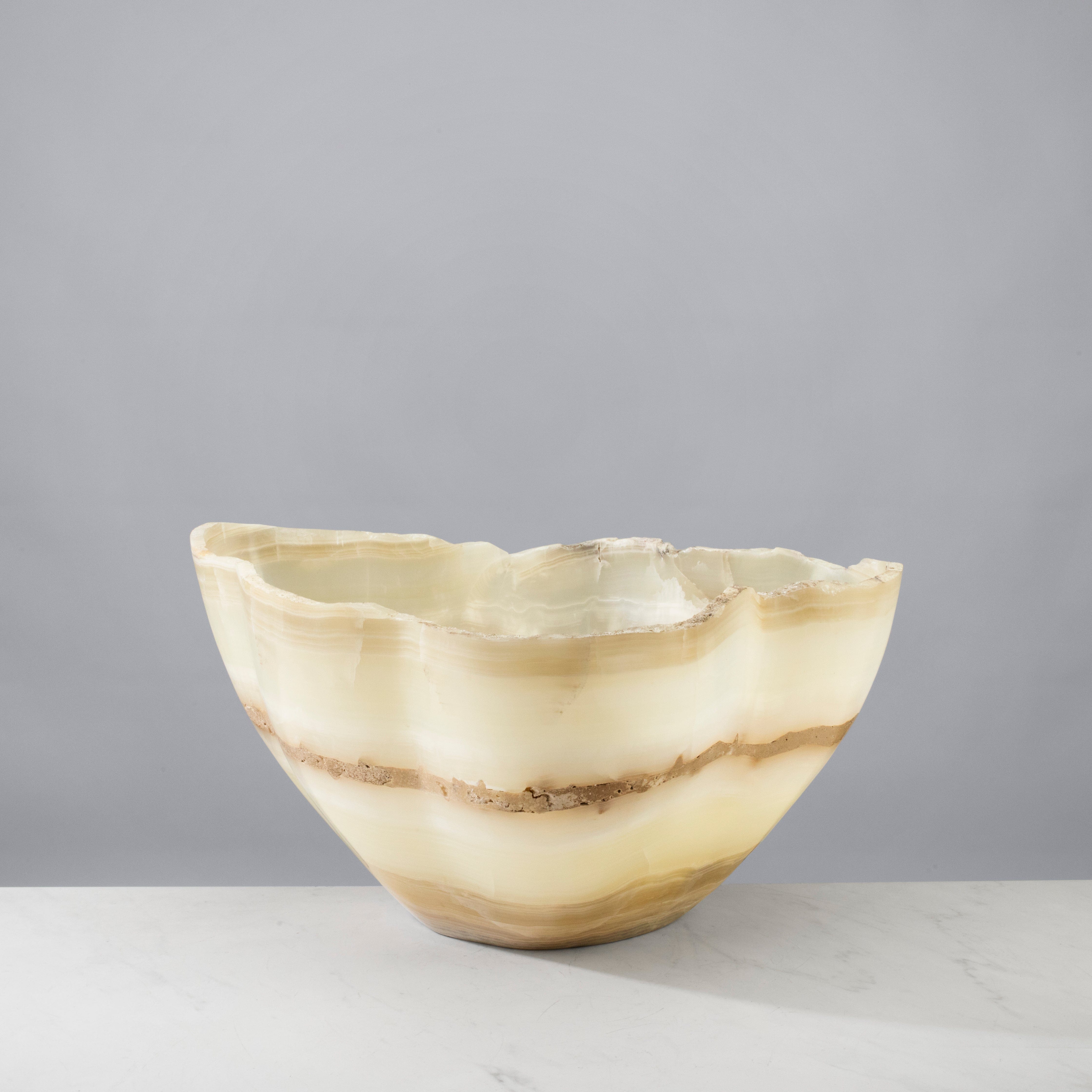 Kalifano Gemstone Bowl Grey Onyx Bowl - 18 in BOX9600.005