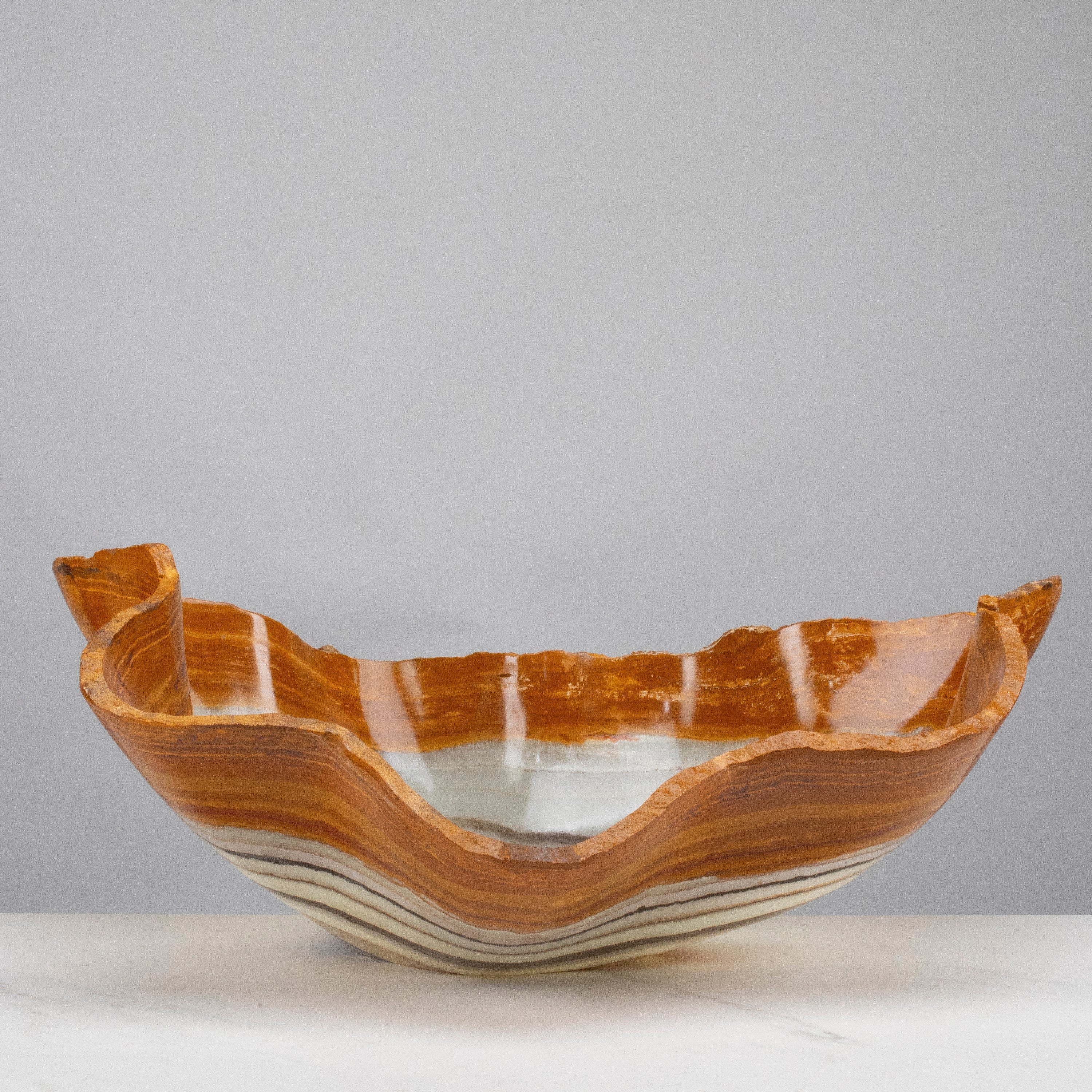 KALIFANO Gemstone Bowls Multicolor Onyx Bowl 18" BOX10000.004