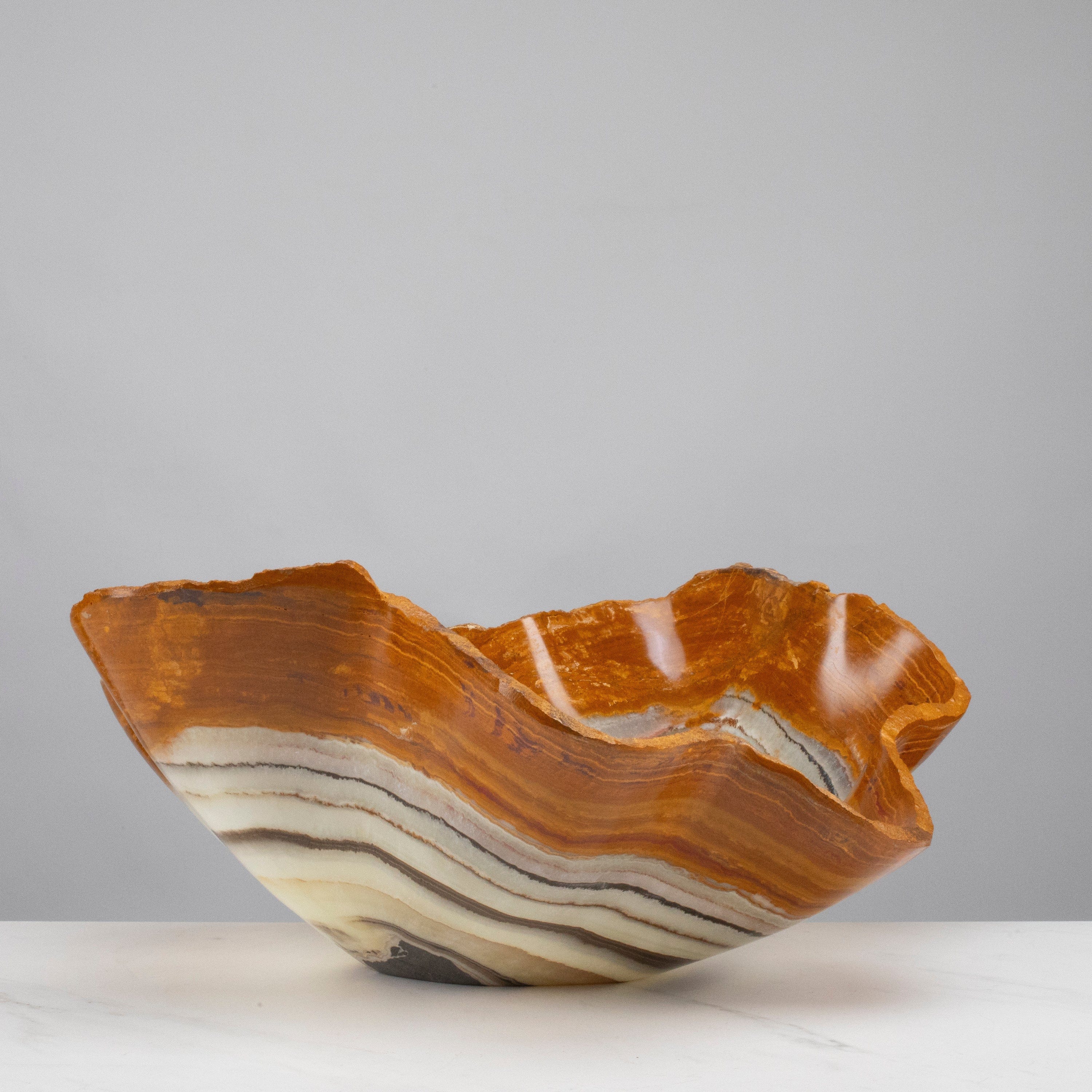 KALIFANO Gemstone Bowls Multicolor Onyx Bowl 18" BOX10000.004