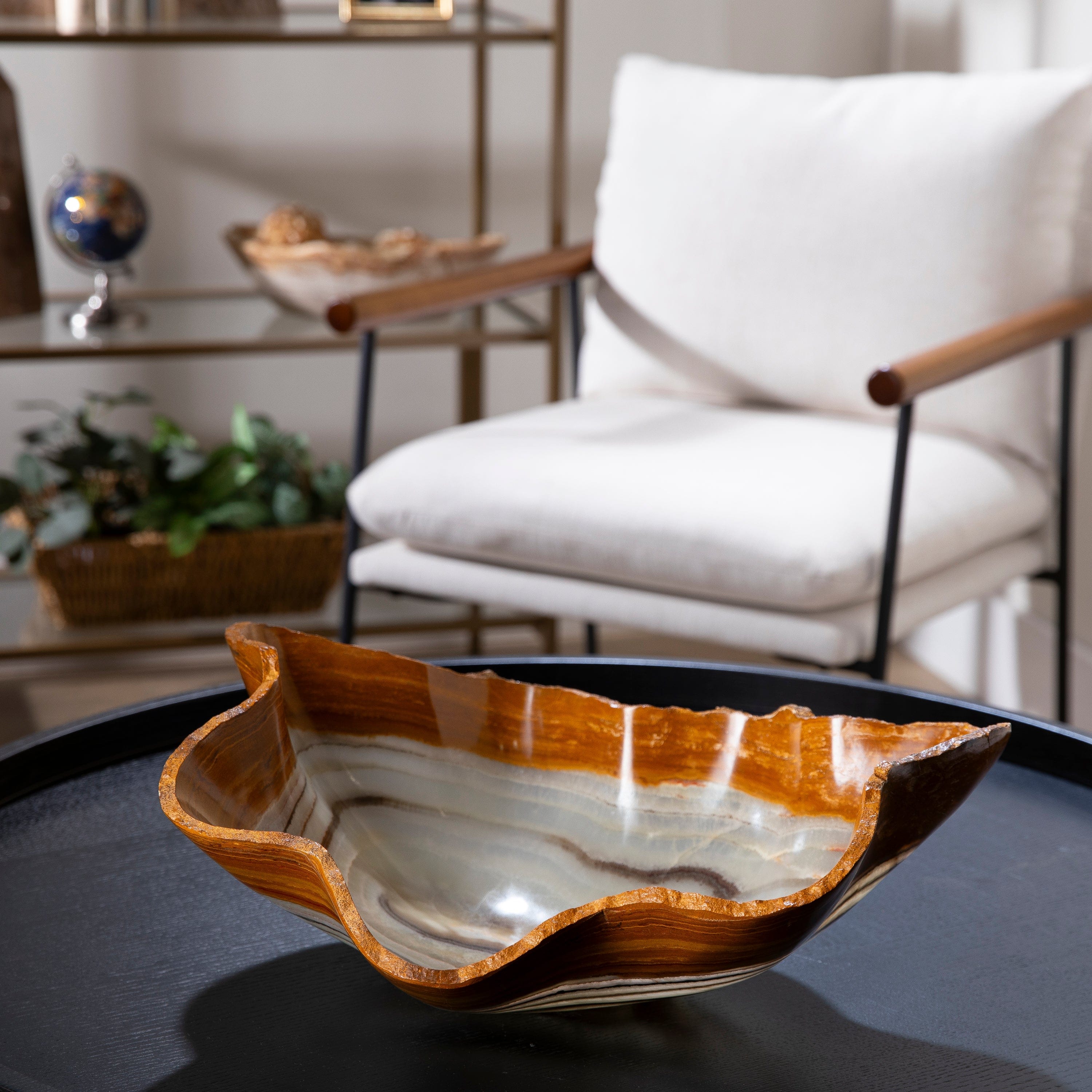 KALIFANO Gemstone Bowls Multicolor Onyx Bowl 18" BOX10000.004