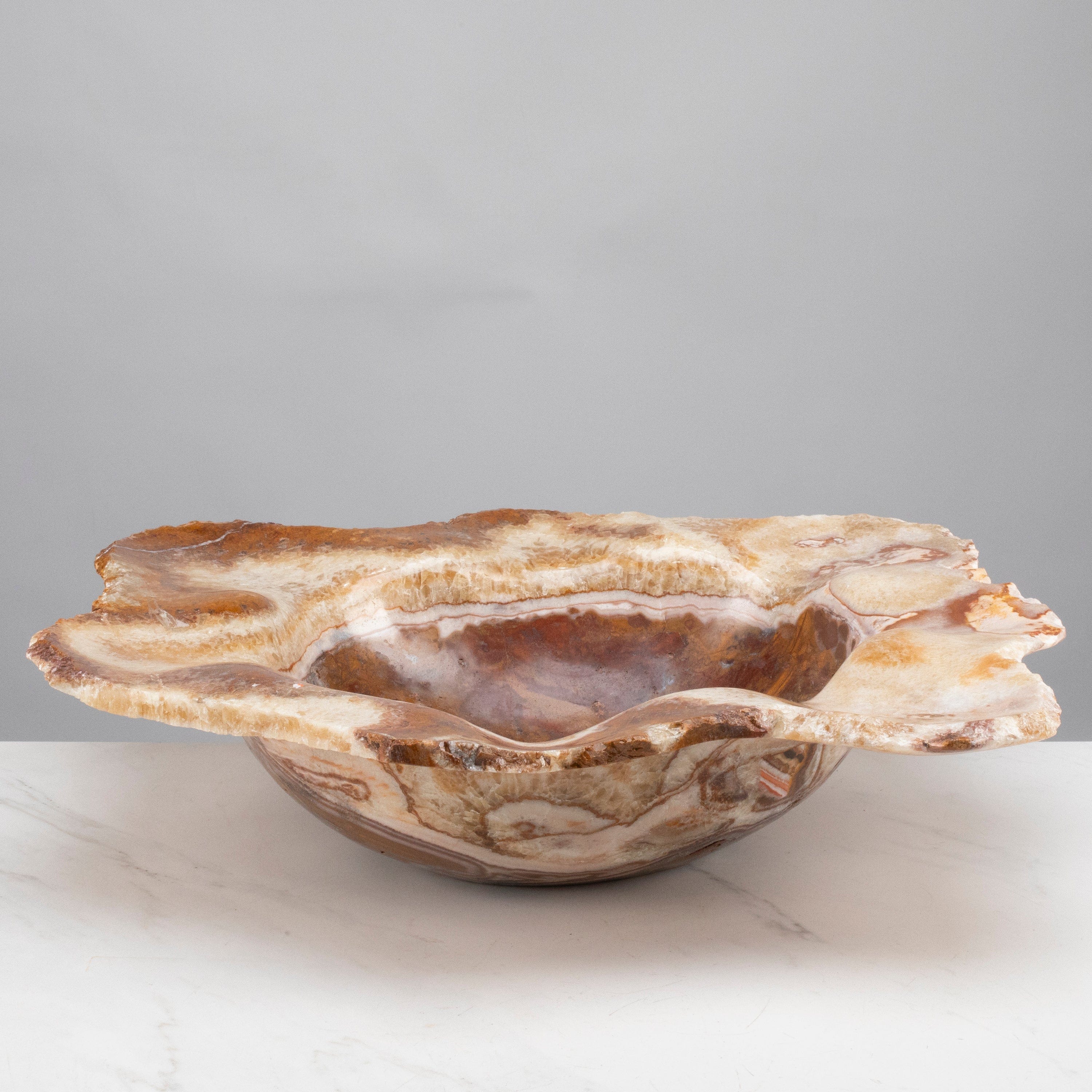 KALIFANO | Natural Multicolor Onyx Bowl 18