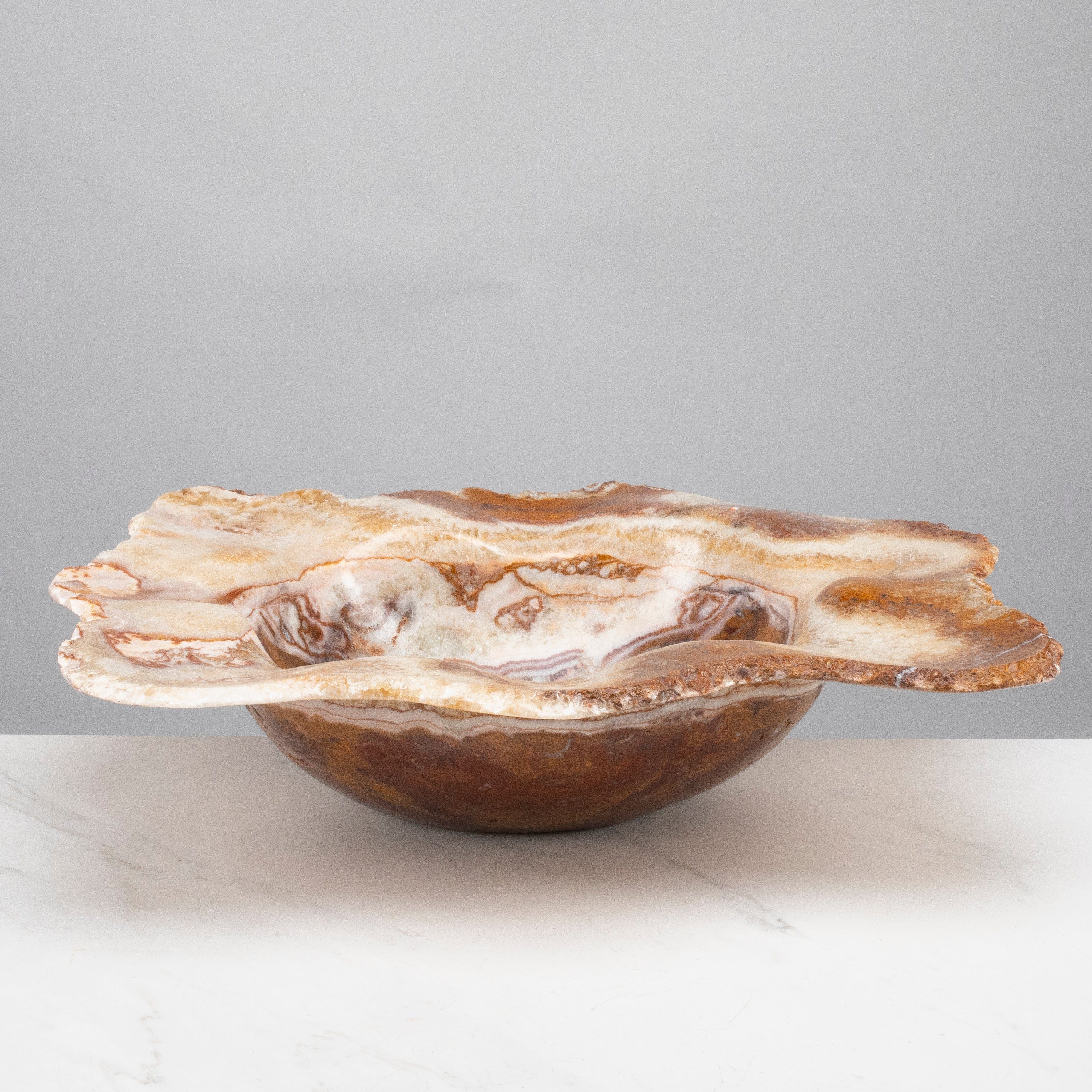 KALIFANO Gemstone Bowls Multicolor Onyx Bowl 21" BOX11000.010