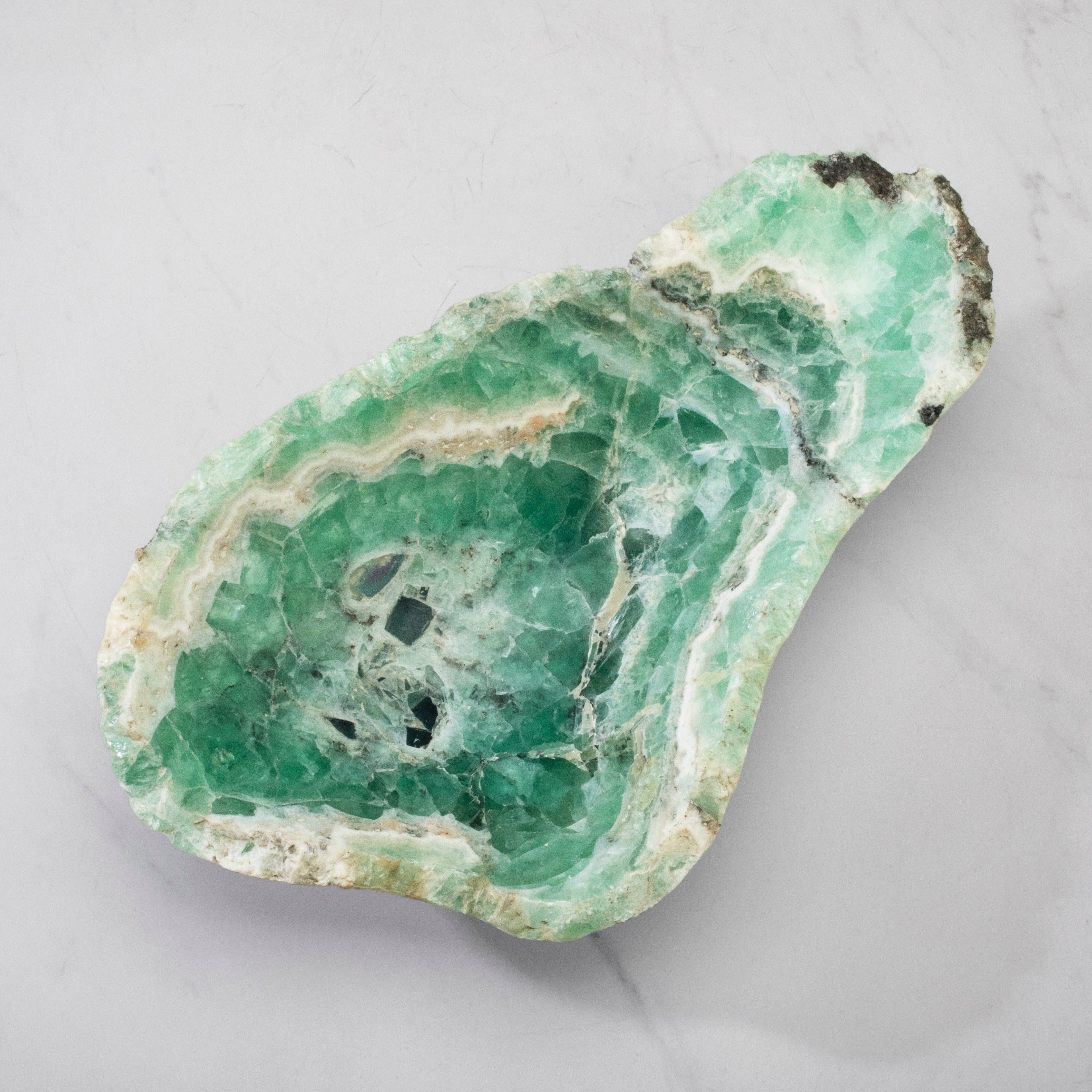 KALIFANO Gemstone Bowls Natural Green Fluorite Bowl 16" BFL9000.004