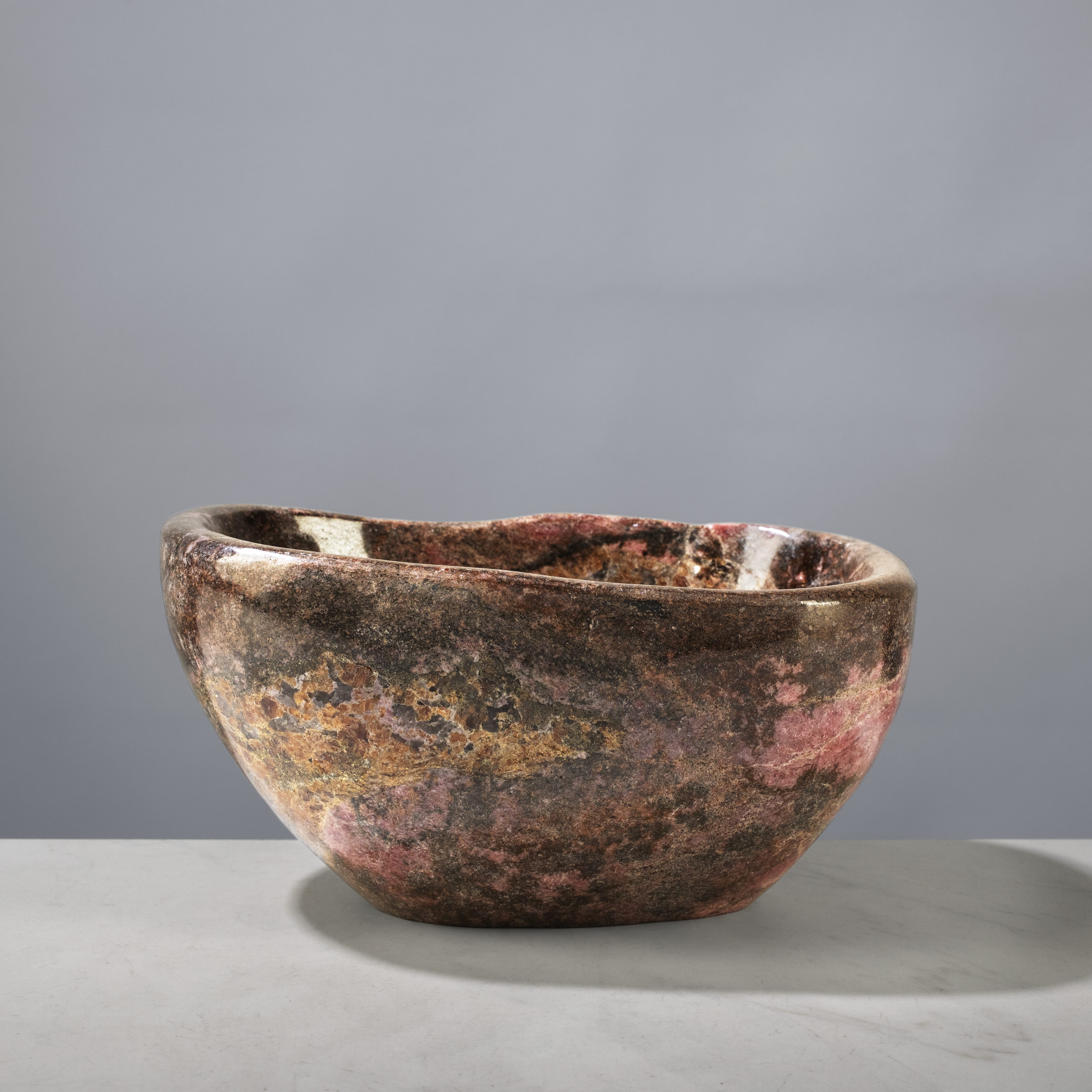 Kalifano Gemstone Bowls Rhodonite Bowl from Madagascar - 8.25" BOWL2000-RE.001
