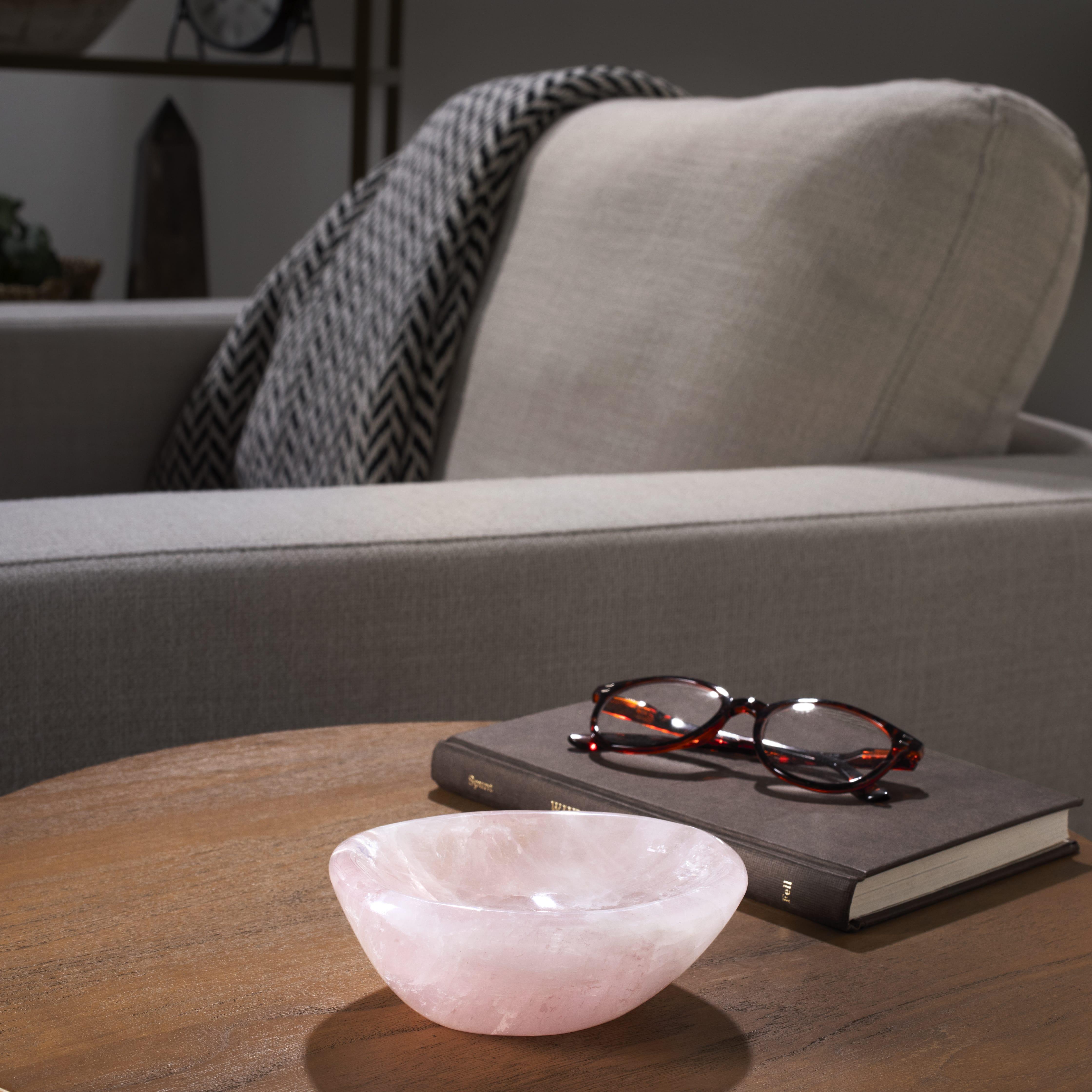 Kalifano Gemstone Bowls Rose Quartz Bowl from Madagascar - 5.25" BOWL1100-RQ.003