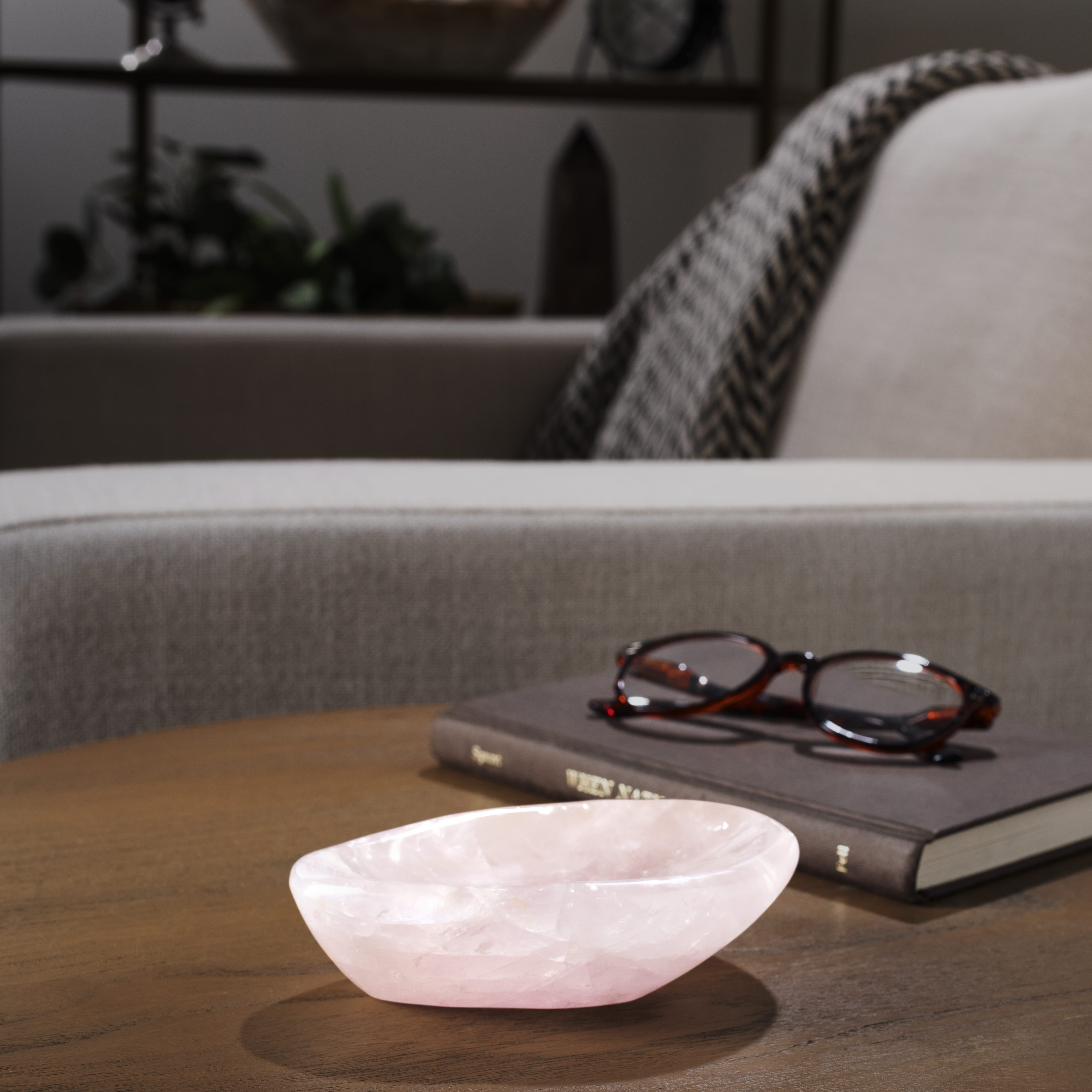 Kalifano Gemstone Bowls Rose Quartz Bowl from Madagascar - 5.25" BOWL640-RQ.001