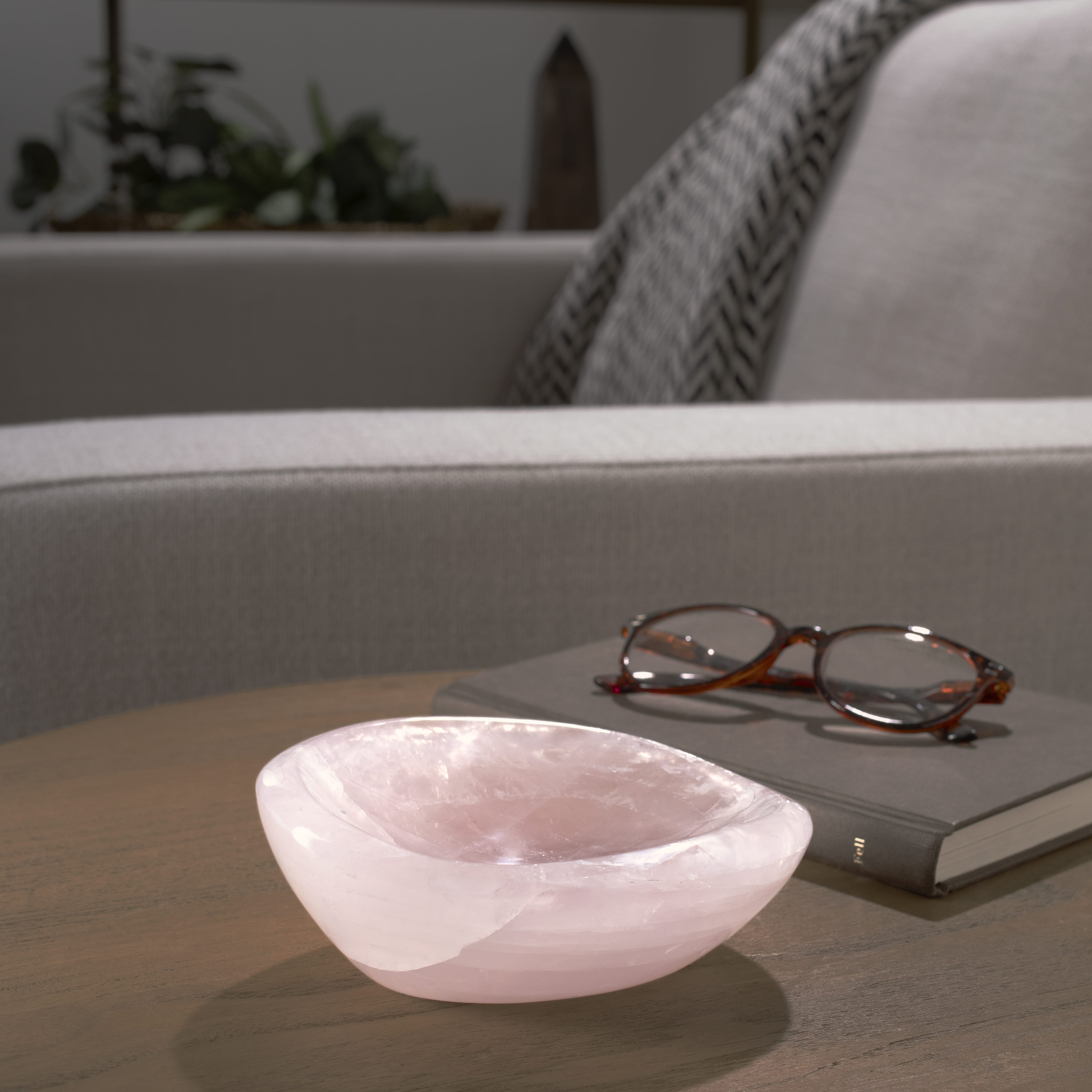Kalifano Gemstone Bowls Rose Quartz Bowl from Madagascar - 5.5" BOWL600-RQ.002