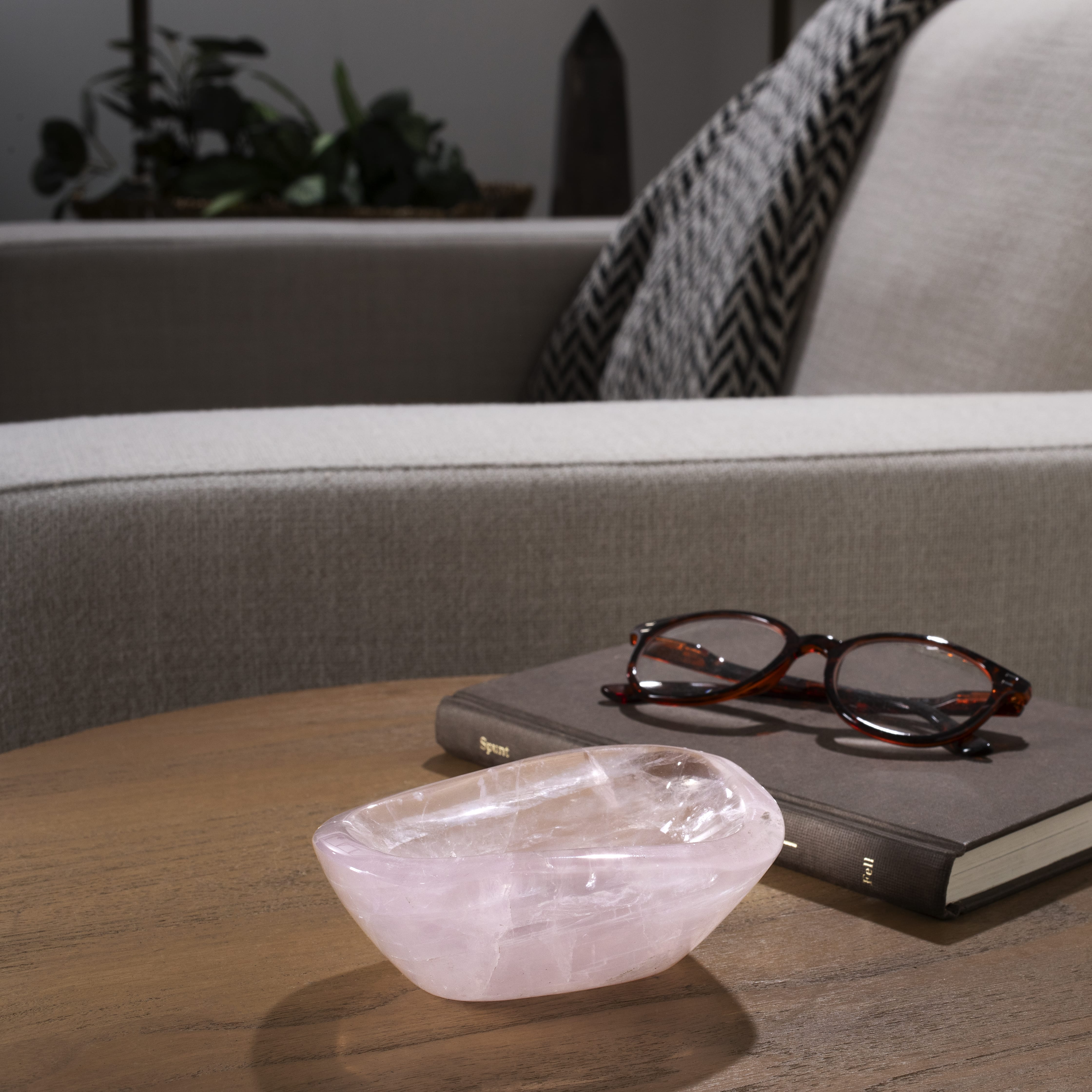 Kalifano Gemstone Bowls Rose Quartz Bowl from Madagascar - 8.75" BOWL960-RQ.003