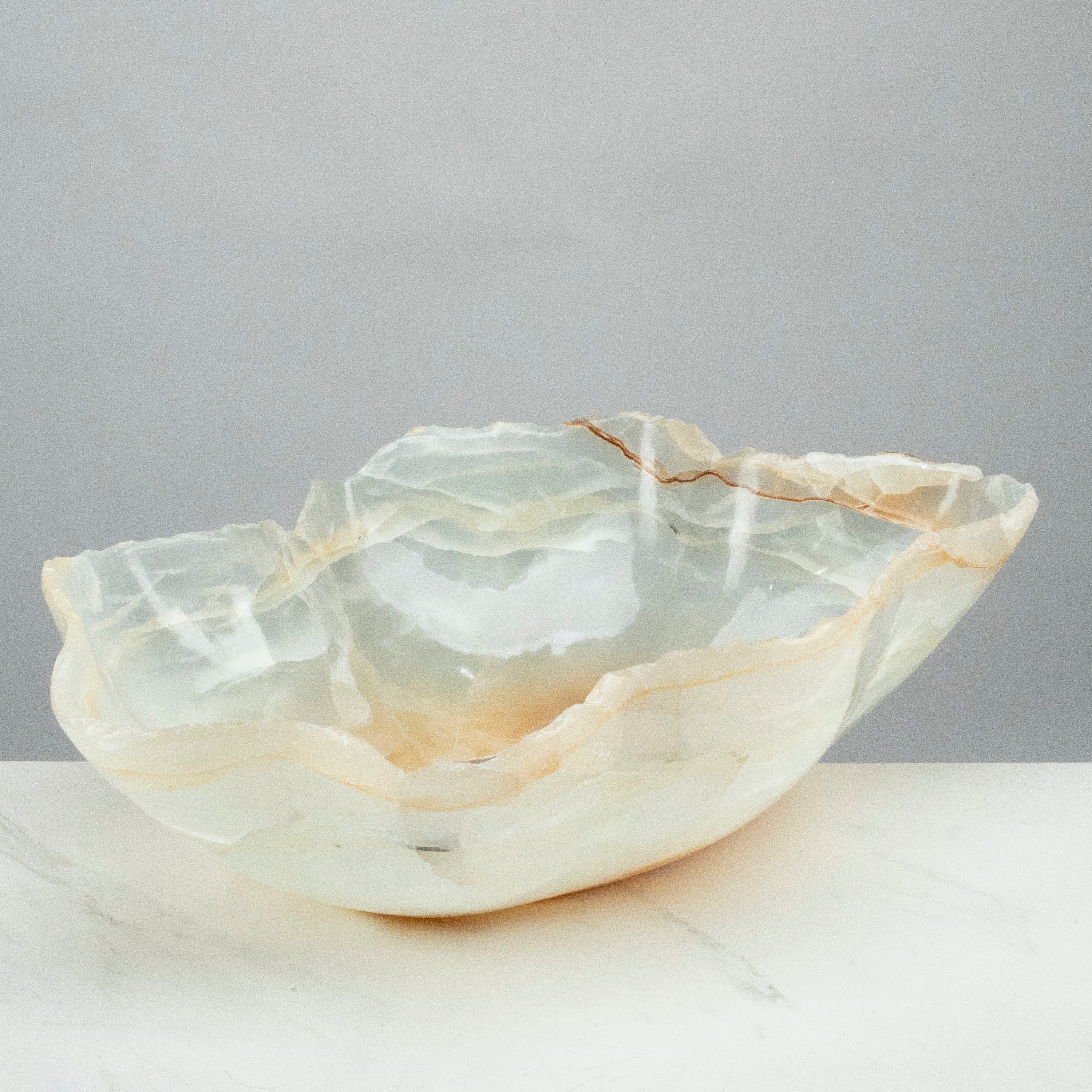 KALIFANO Gemstone Bowls White Onyx Bowl 22" BOX11000.007
