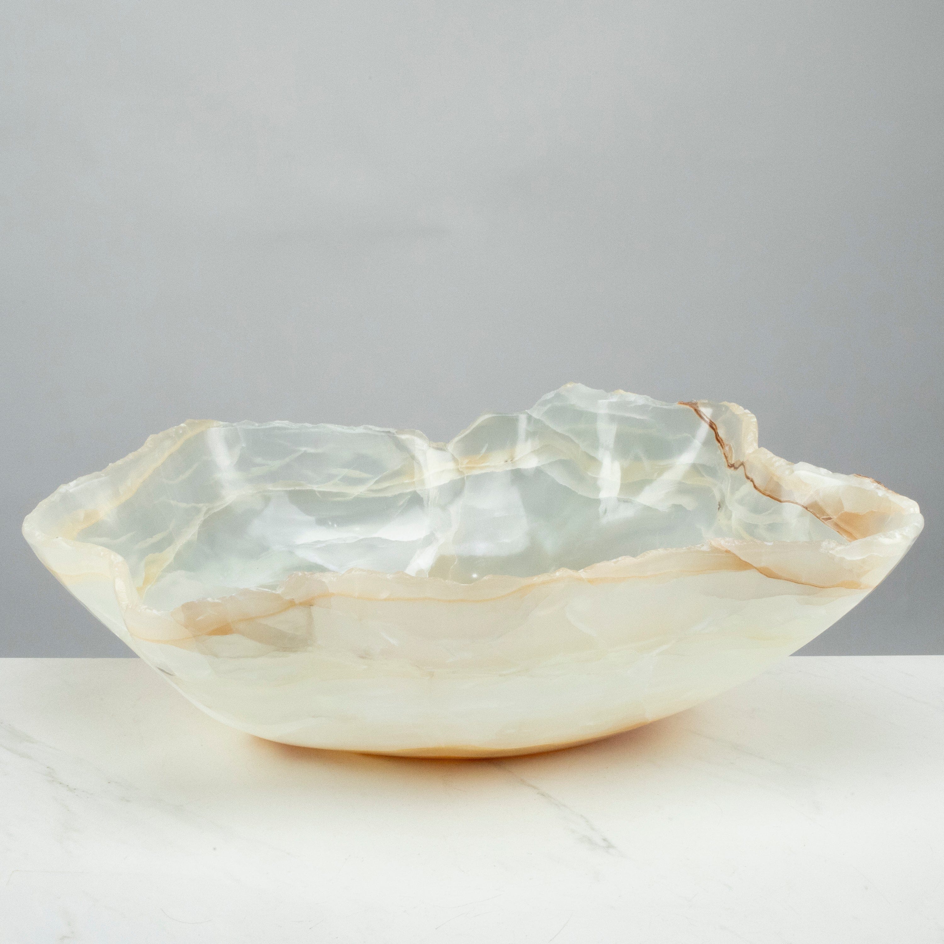 KALIFANO Gemstone Bowls White Onyx Bowl 22" BOX11000.007