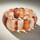 Carnelian Faceted Gemstone Bead Elastic Bracelet