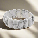 Howlite Gemstone 25mm Beads Elastic Bracelet