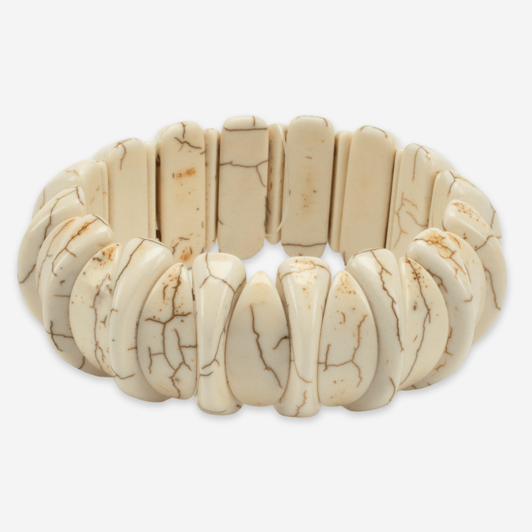 Kalifano Gemstone Bracelets Howlite Gemstone Elastic Bracelet