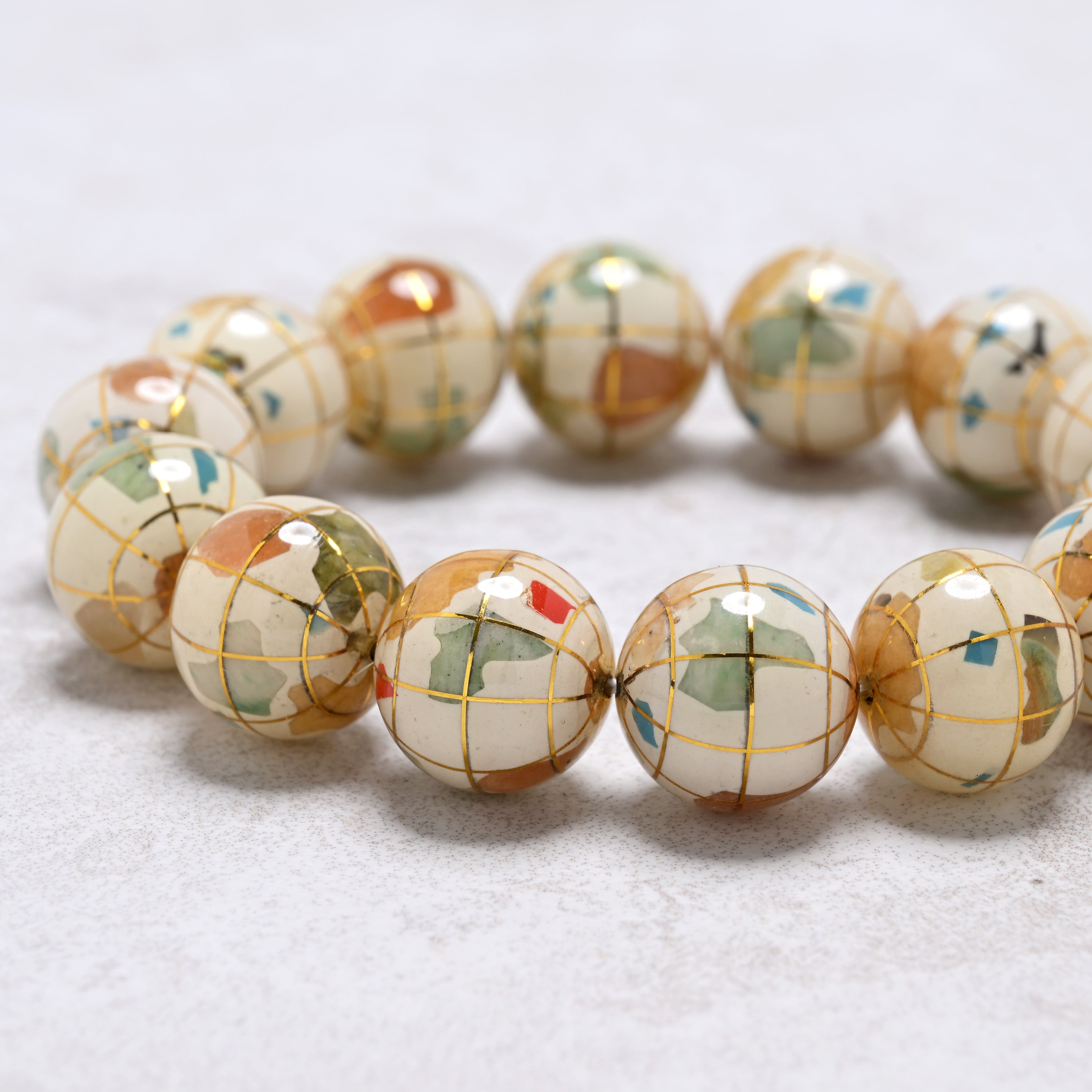 Kalifano Gemstone Bracelets Howlite Gemstone Globe Bracelet