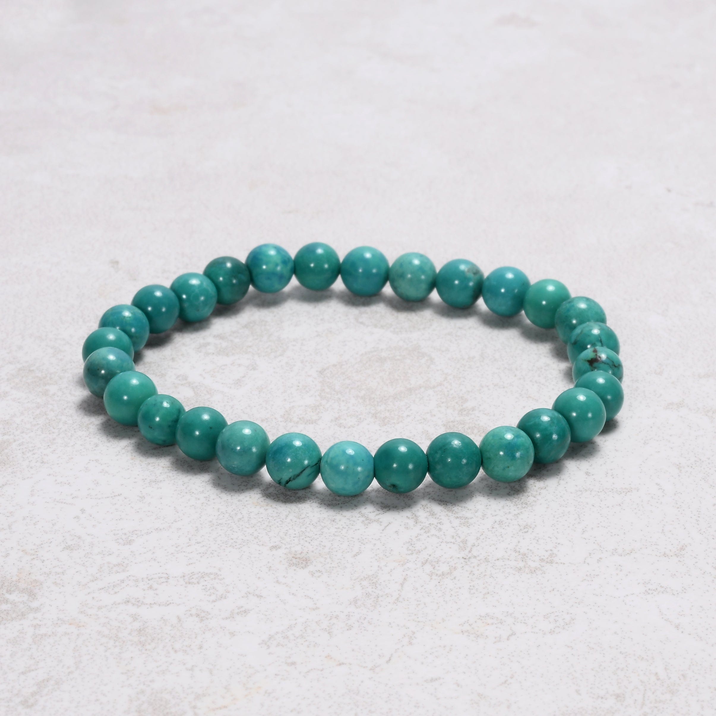 Kalifano Gemstone Bracelets Howlite Green Turquoise 6 mm Beaded Gemstone Bracelet