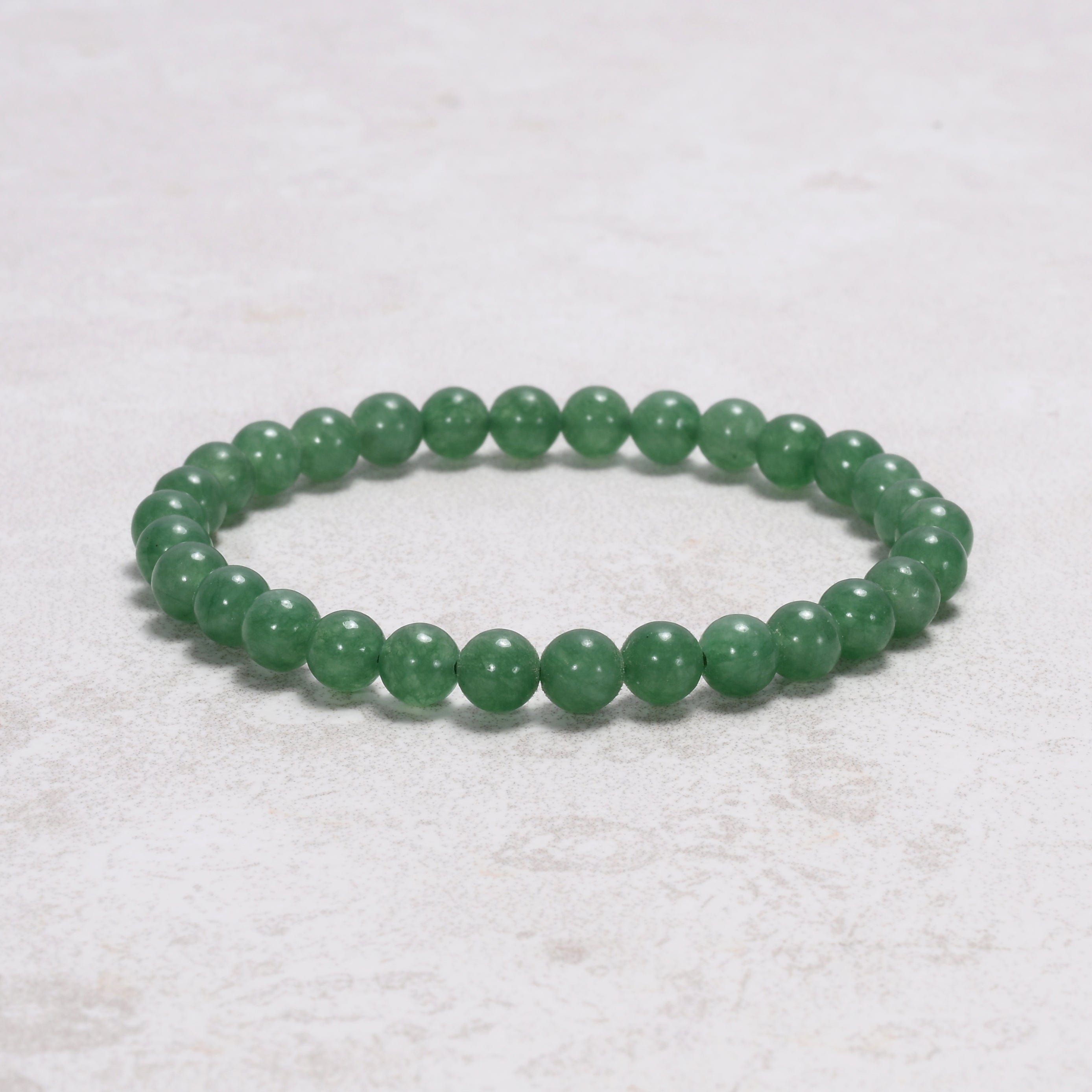 Kalifano Gemstone Bracelets Natural Aventurine 6mm Gemstone Bead Elastic Bracelet