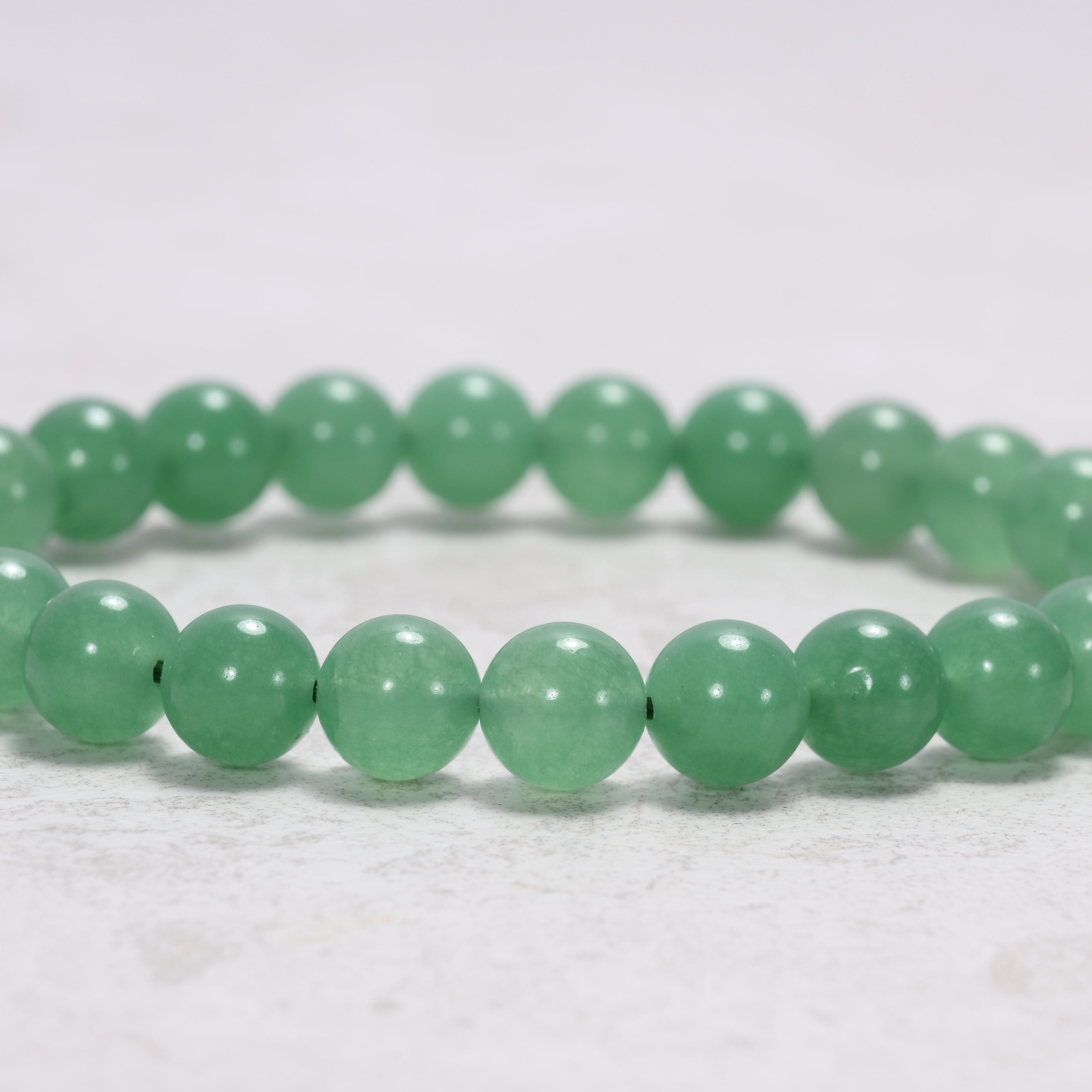 Kalifano Gemstone Bracelets Natural Aventurine 8 mm Beaded Gemstone Bracelet