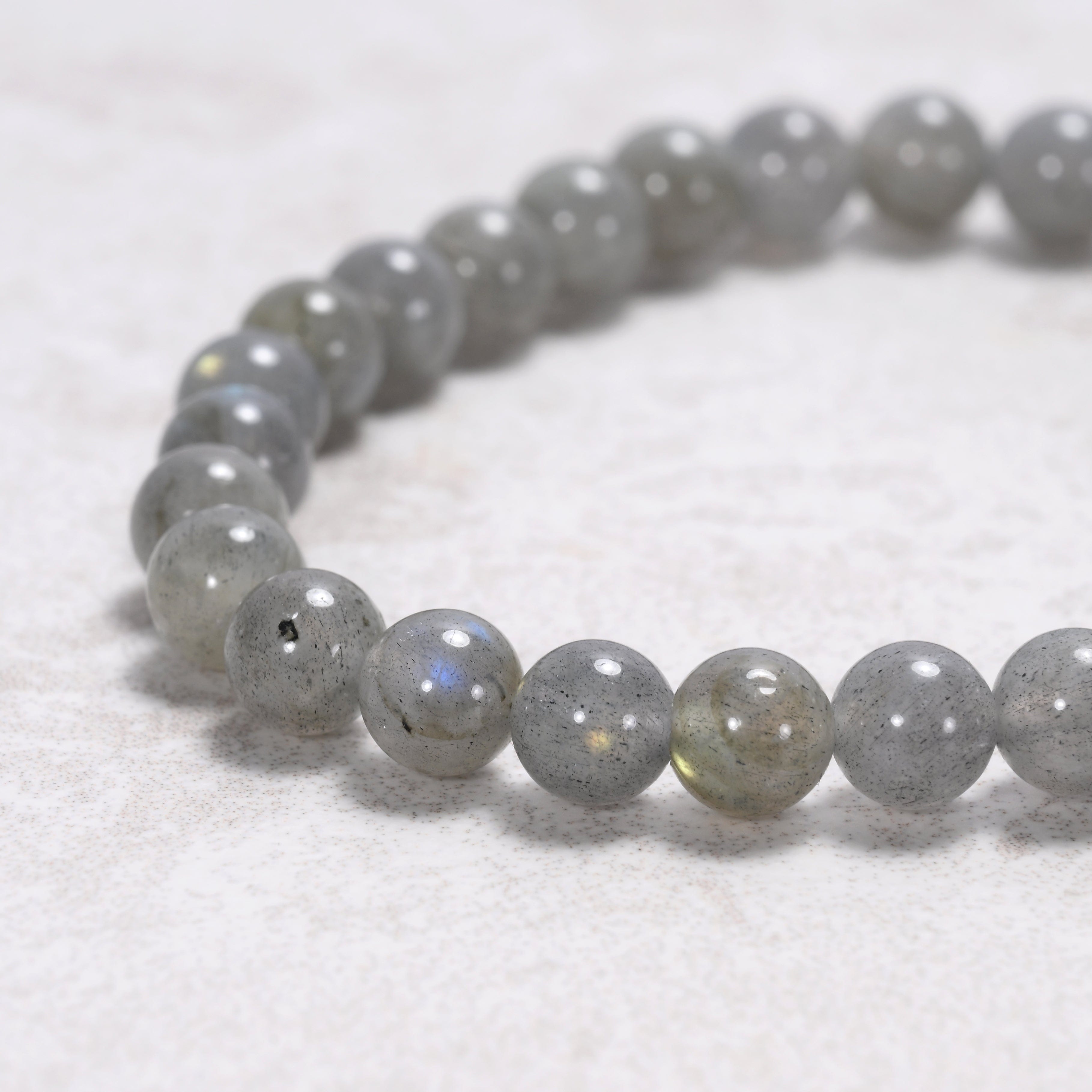 Kalifano Gemstone Bracelets Natural Labradorite 6 mm Beaded Gemstone Bracelet