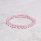 Natural Rose Quartz 6mm Gemstone Bead Elastic Bracelet