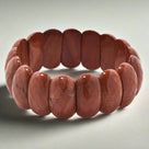 Red Jasper Gemstone 25mm Beads Elastic Bracelet