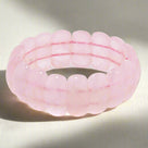Rose Quartz 25mm Gemstone Bead Elastic Bracelet
