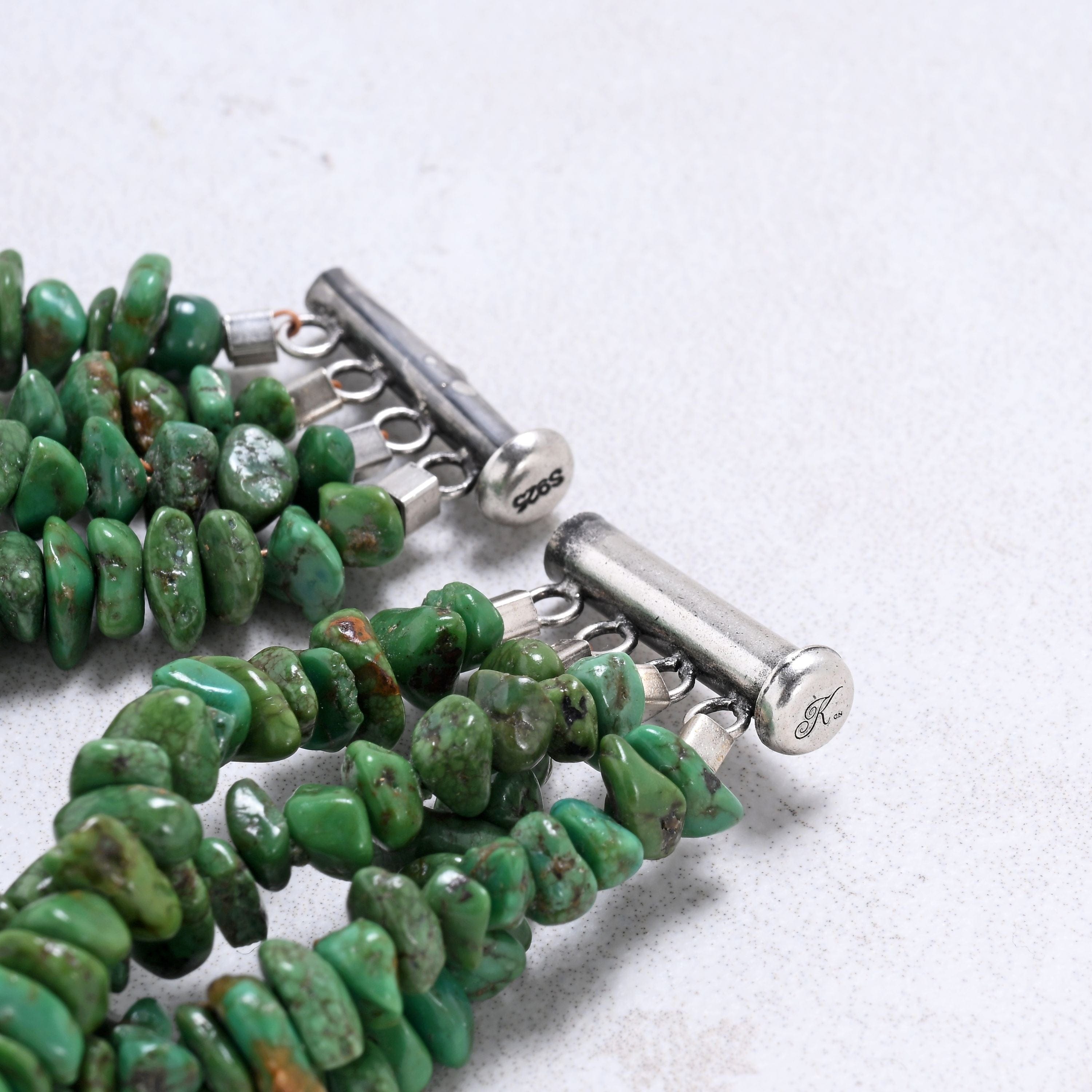Kalifano Gemstone Bracelets Turquoise Chip Gemstone Bracelet with Sterling Silver Clasp