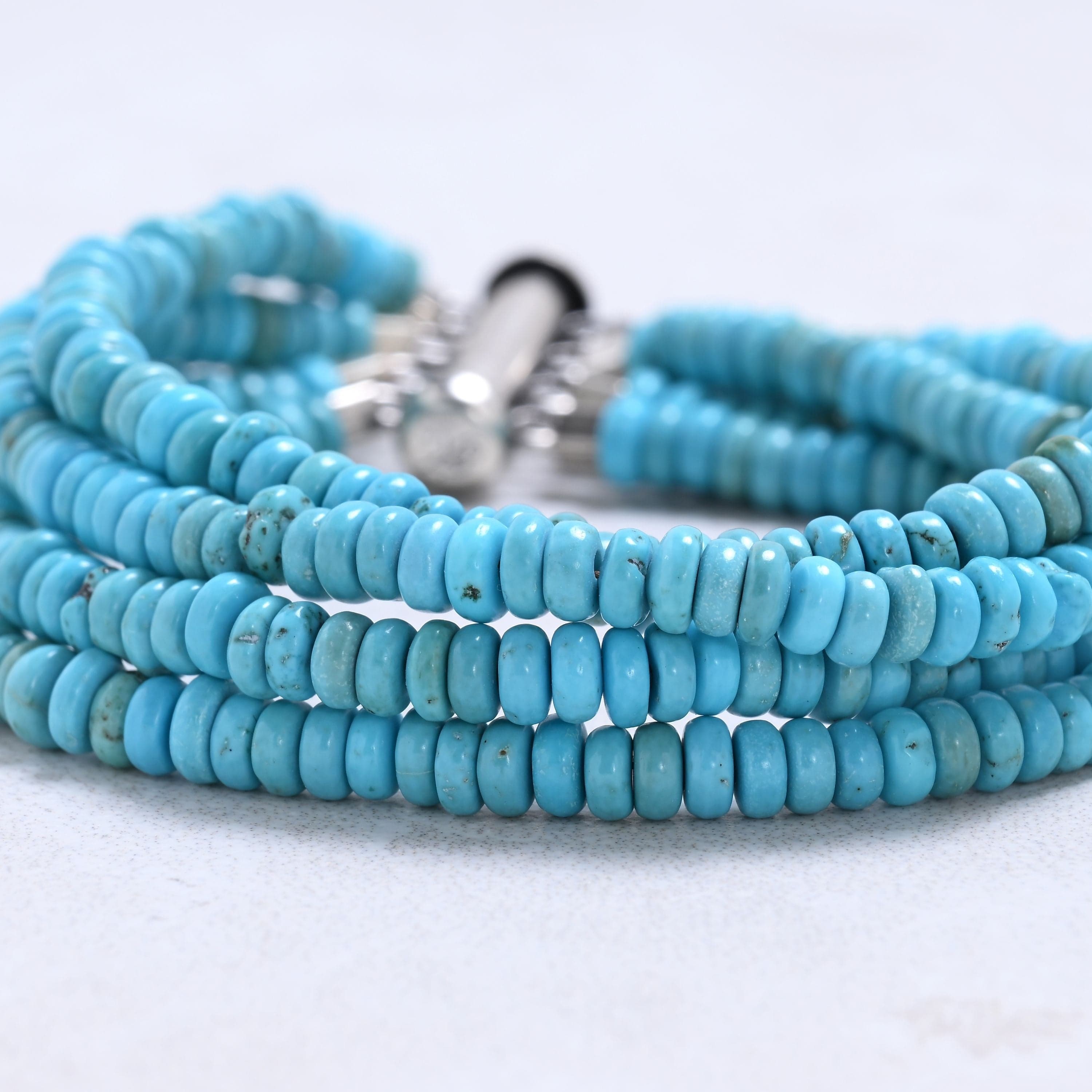 Kalifano Gemstone Bracelets Turquoise Chip Gemstone Bracelet with Sterling Silver Clasp