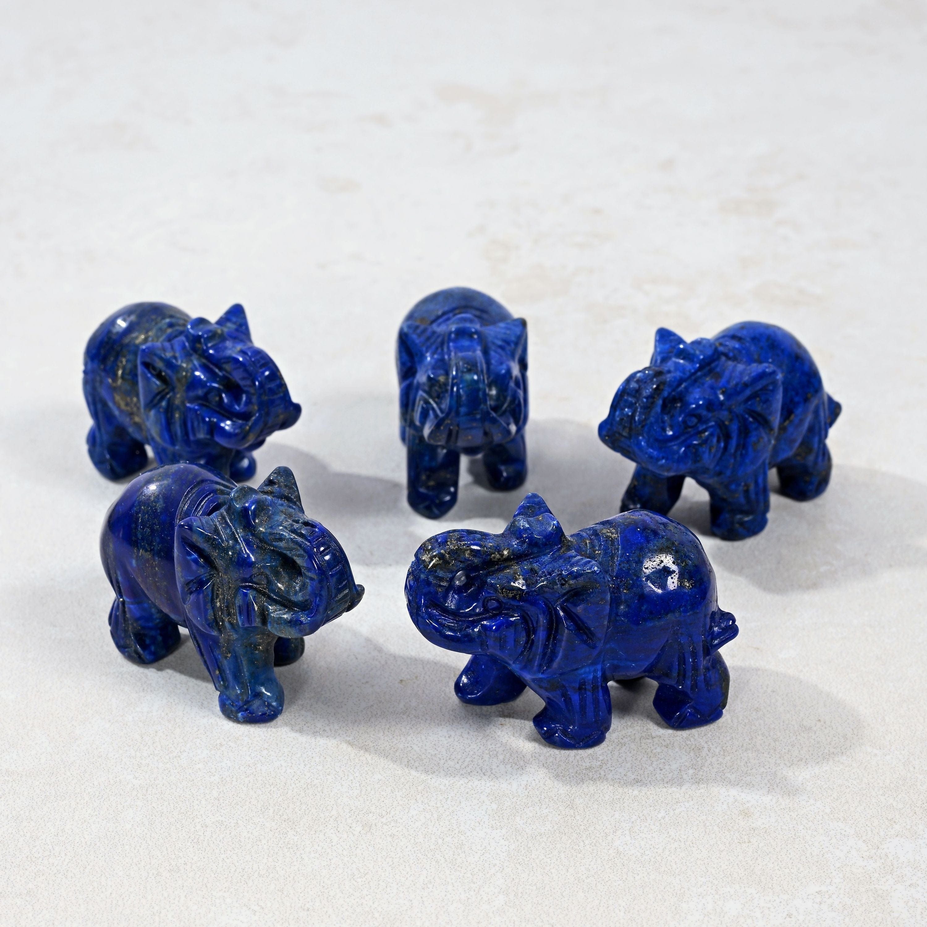 KALIFANO Gemstone Carvings 1.5" Lapis Elephant Natural Gemstone Carving CV15-E-LP