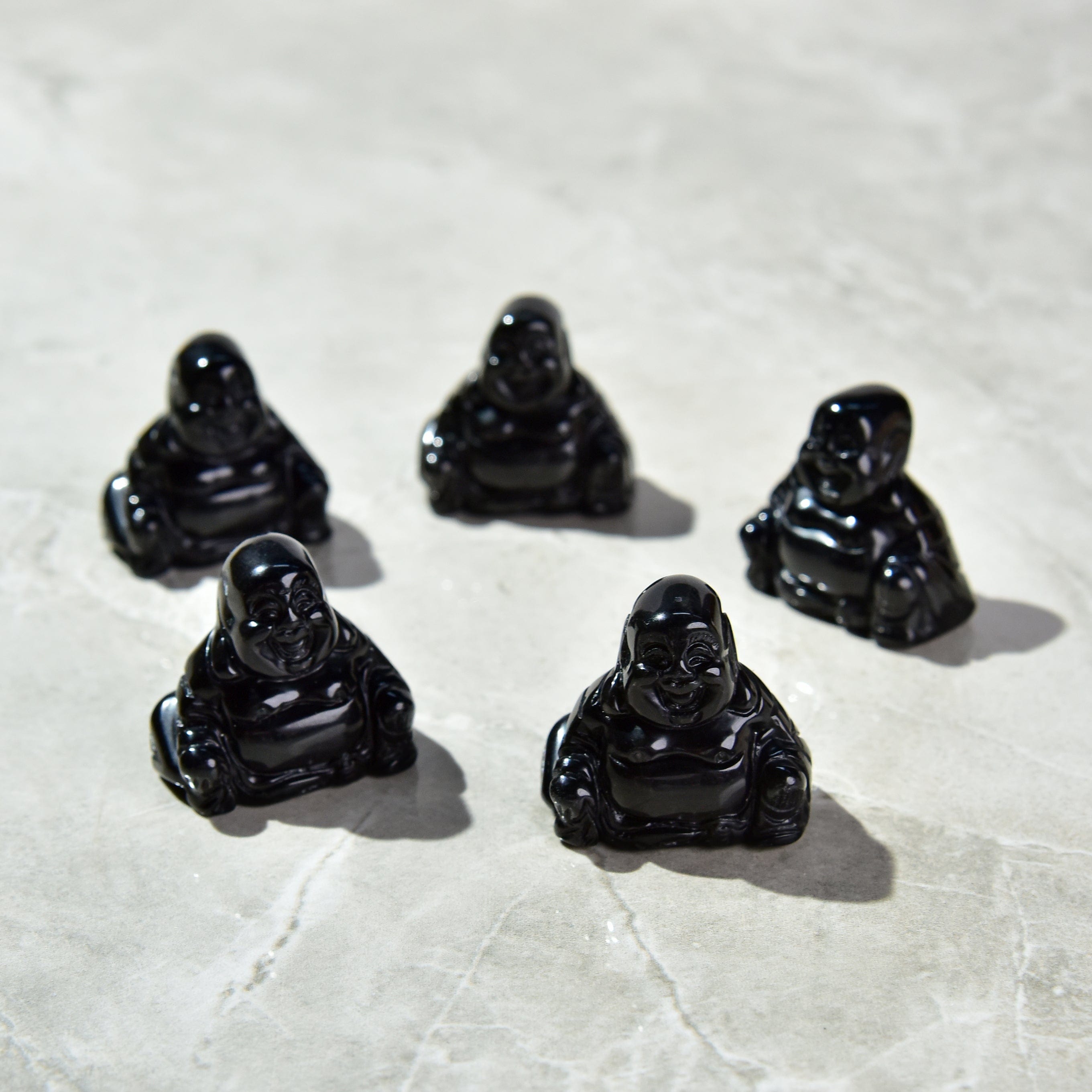 KALIFANO Gemstone Carvings 1.5" Obsidian Buddha Natural Gemstone Carving CV15-B-OB