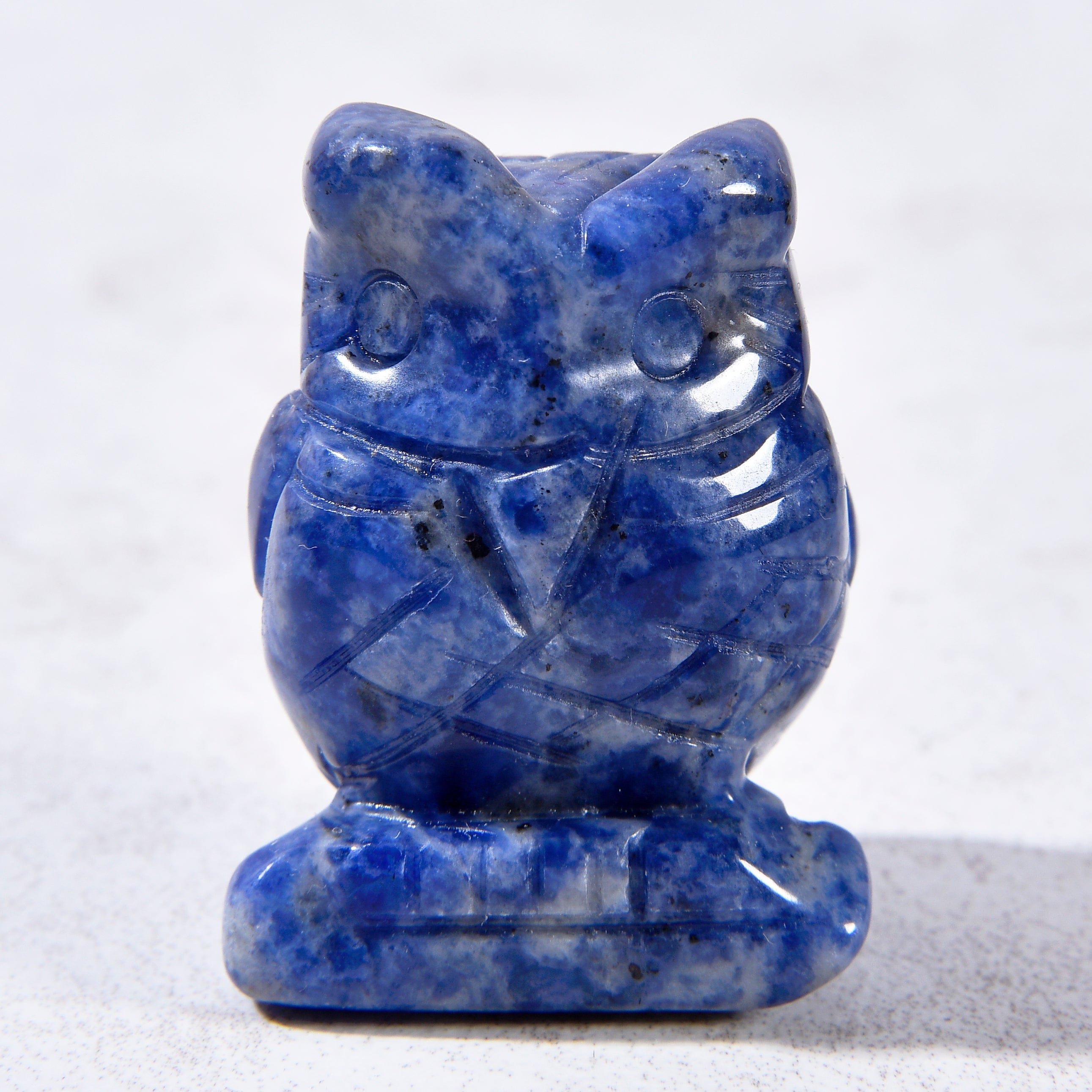 KALIFANO Gemstone Carvings 1.5" Sodalite Owl Natural Gemstone Carving CV12-O-SD