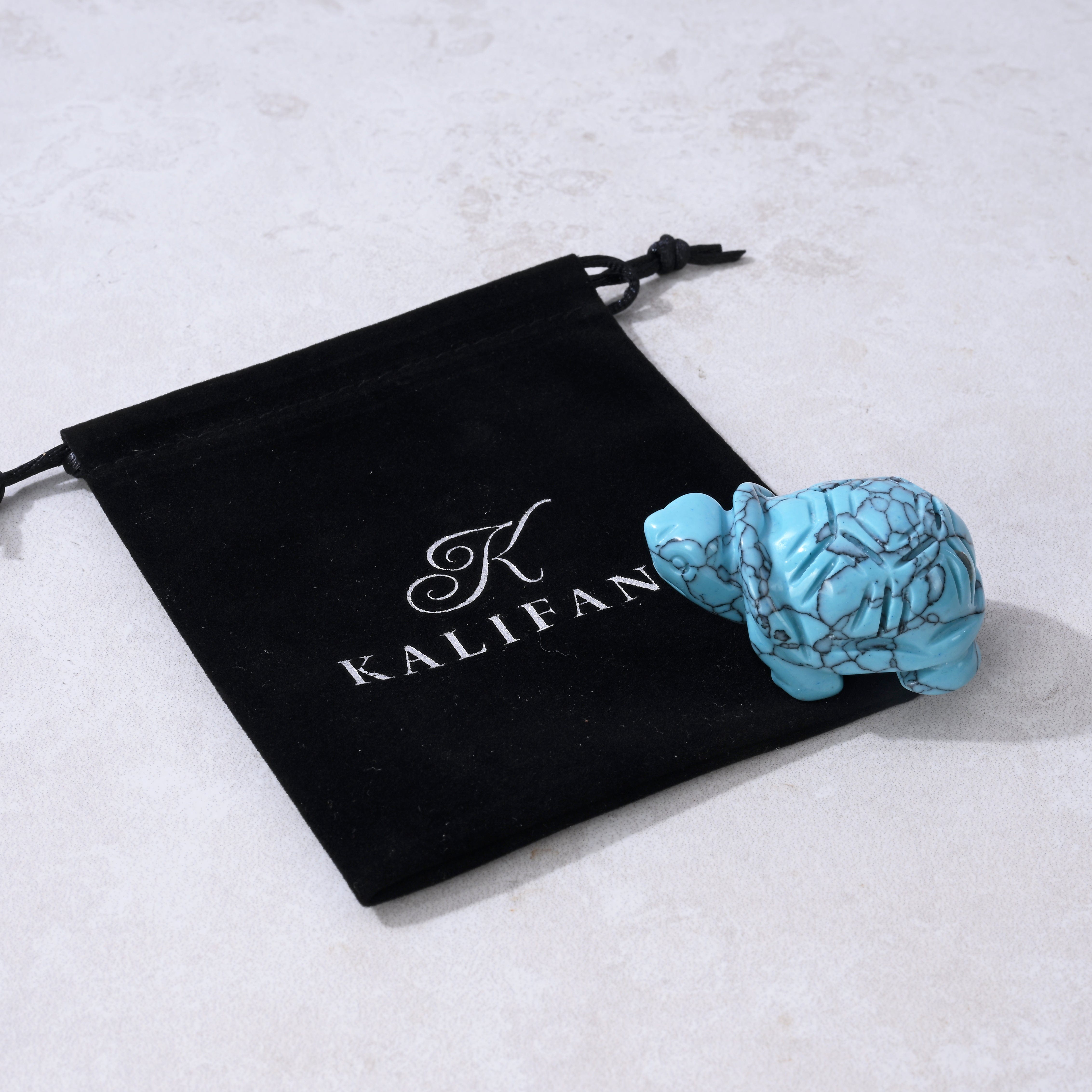 Kalifano Gemstone Carvings 1.5" Turquoise Turtle Natural Gemstone Carving CV13-T-TQ