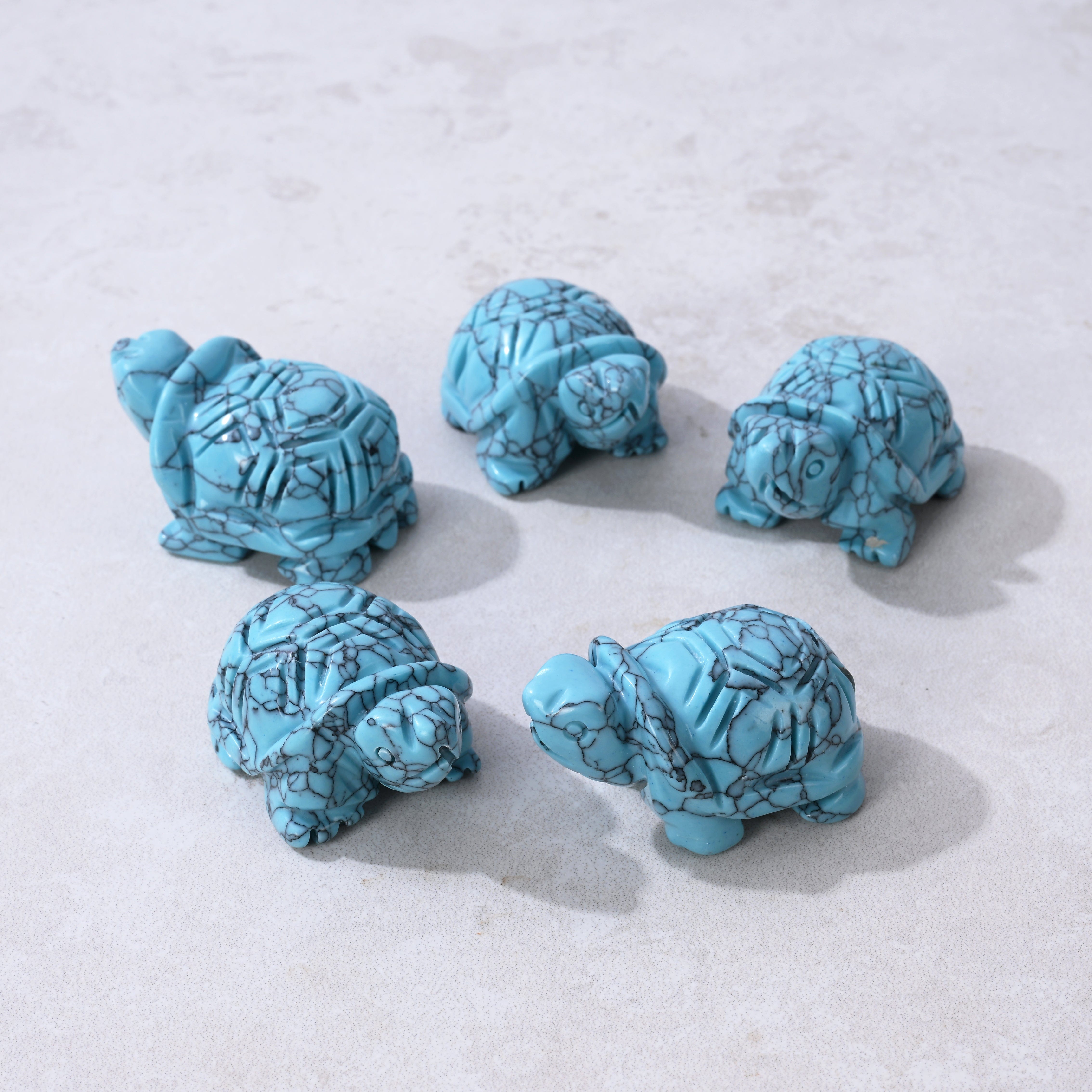 Kalifano Gemstone Carvings 1.5" Turquoise Turtle Natural Gemstone Carving CV13-T-TQ