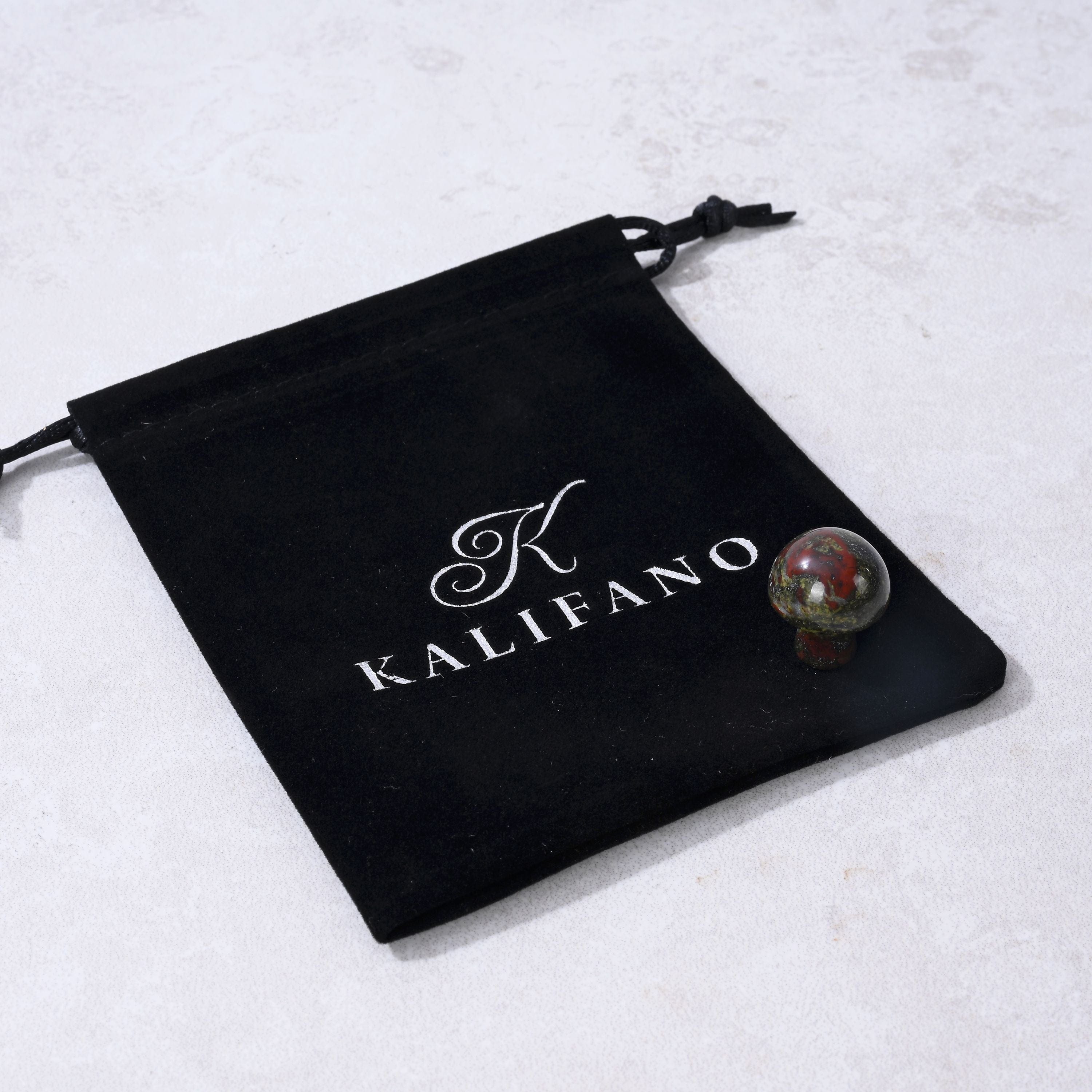 KALIFANO Gemstone Carvings 1" Bloodstone Mushroom Natural Gemstone Carving CV1-M-BS