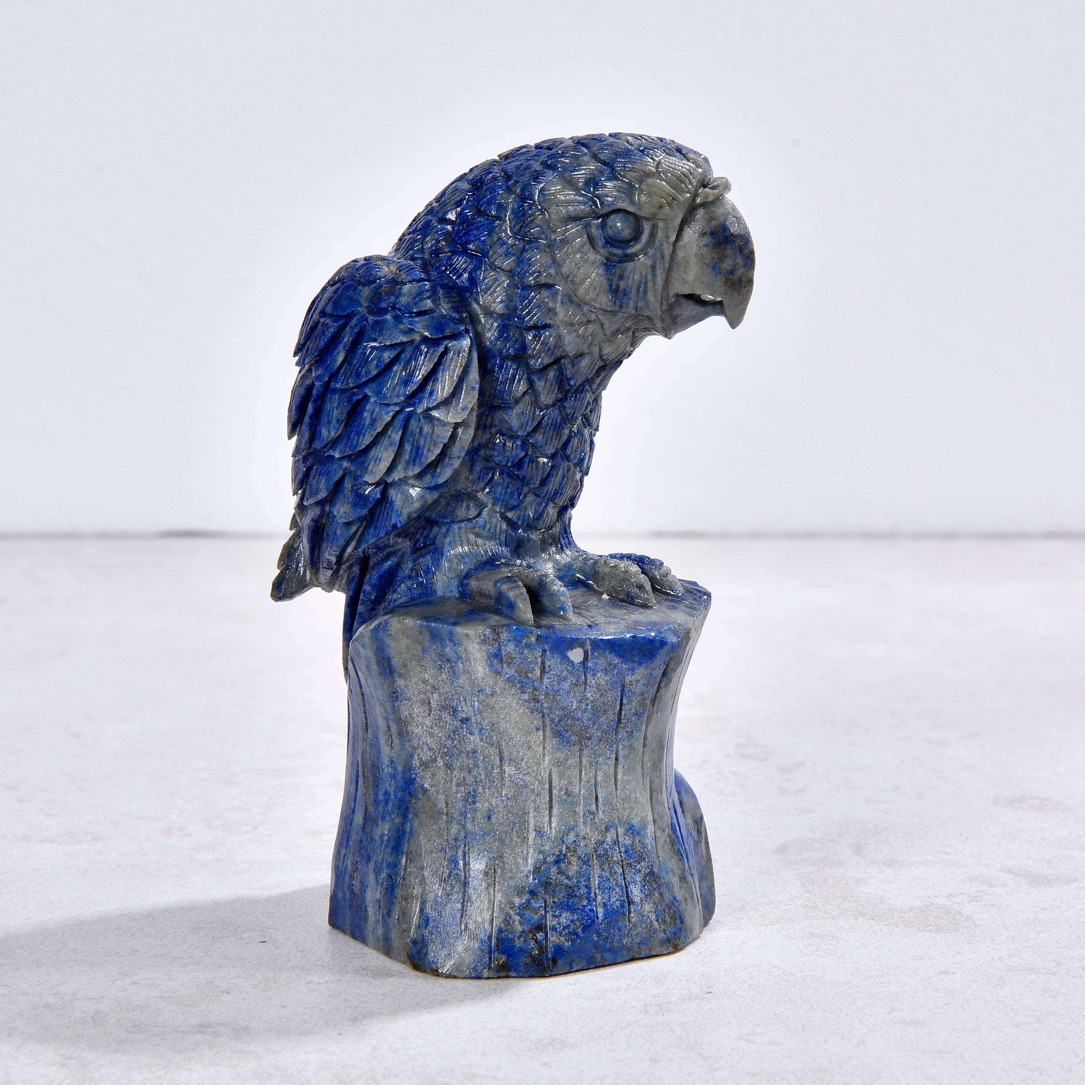 KALIFANO Gemstone Carvings 2.4" Natural Lapis Parrot Gemstone Carving CVLB.1000.03