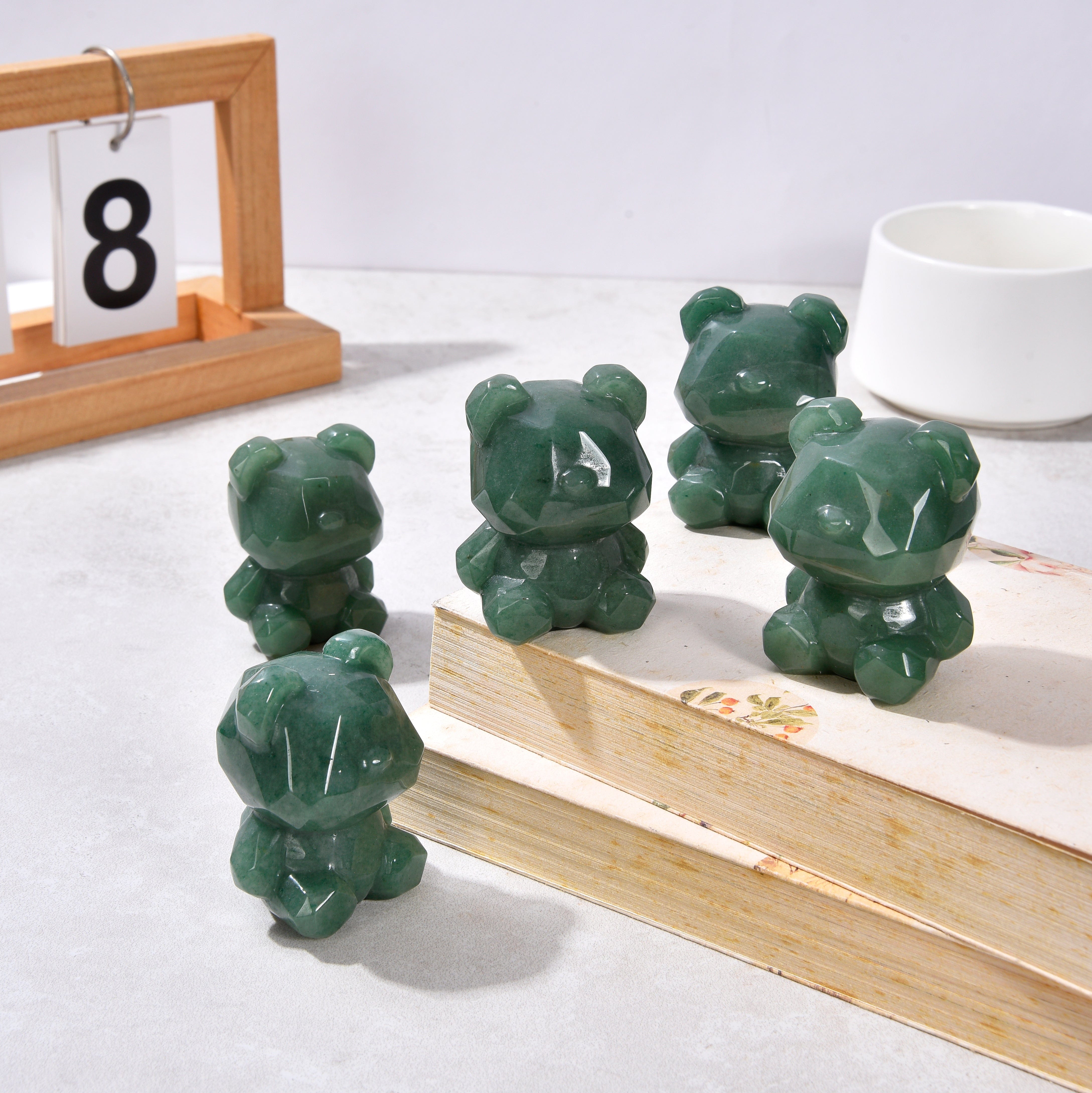 KALIFANO Gemstone Carvings 2.5" Aventurine Bear Natural Gemstone Carving CV45-BB-AV