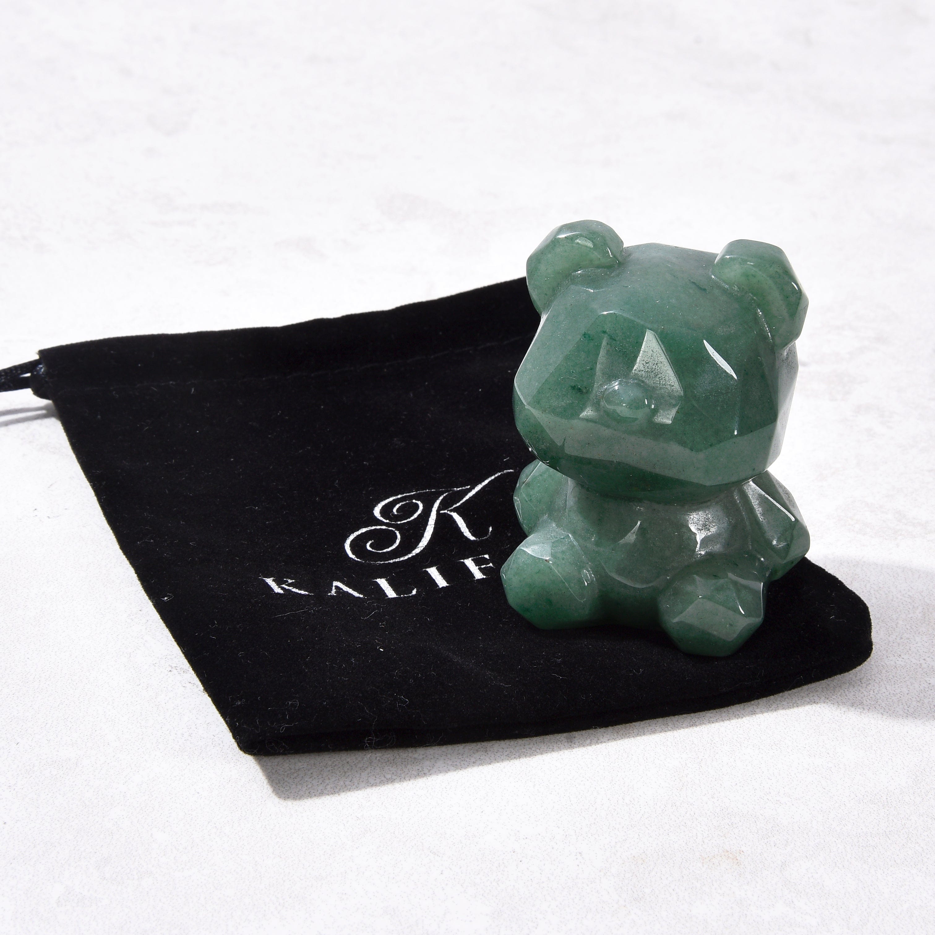 KALIFANO Gemstone Carvings 2.5" Aventurine Bear Natural Gemstone Carving CV45-BB-AV