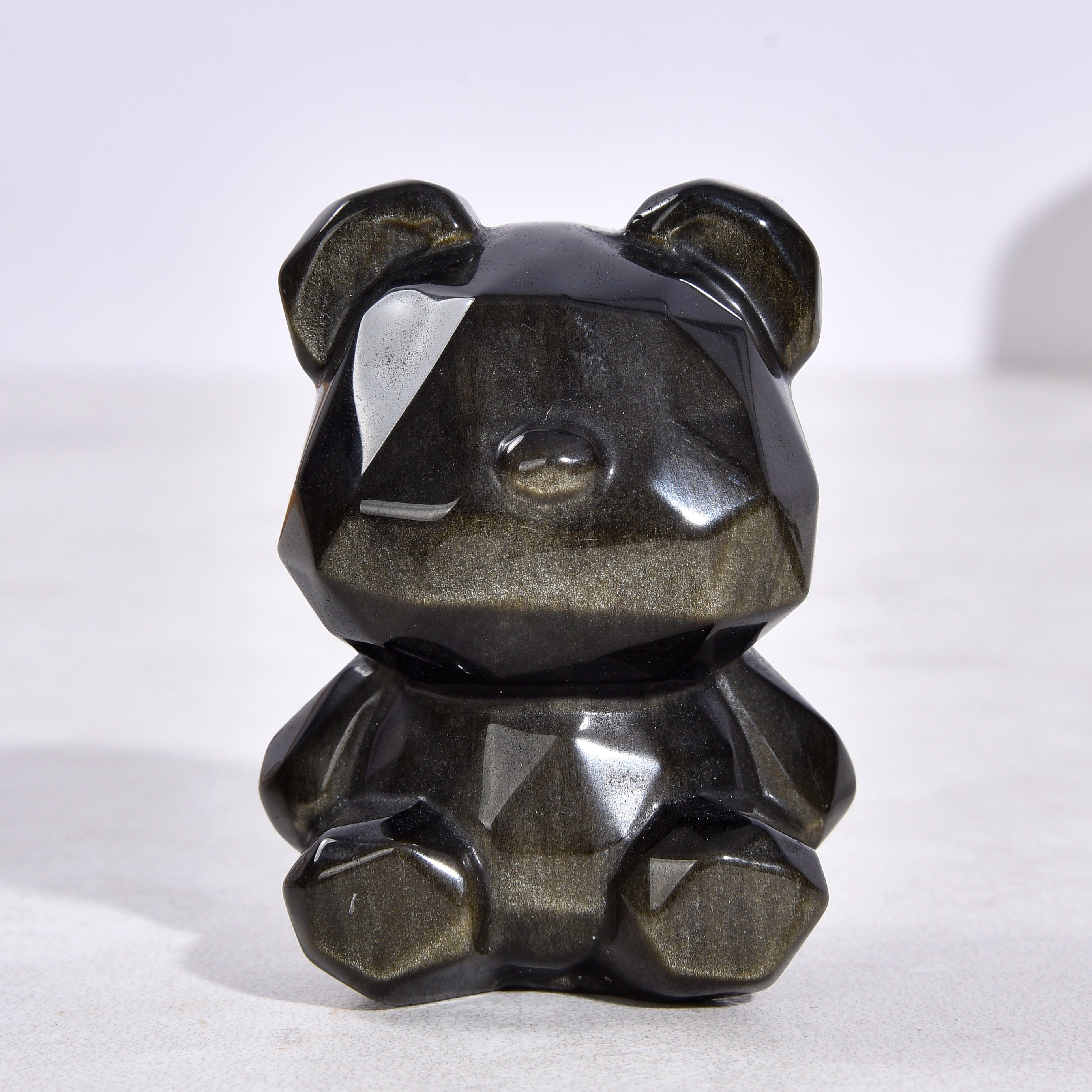 KALIFANO Gemstone Carvings 2.5" Obsidian Bear Natural Gemstone Carving CV45-BB-OB